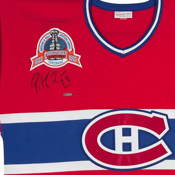 Patrick Roy Montreal Canadiens NHL Mitchell & Ness Red 1993 Autographed Centennial Authentic Jersey