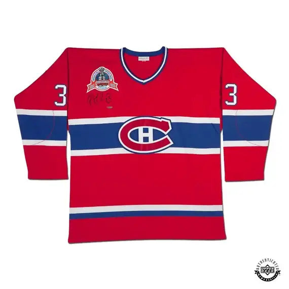 Patrick Roy Montreal Canadiens NHL Mitchell & Ness Red 1993 Autographed Centennial Authentic Jersey