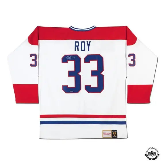 Patrick Roy Montreal Canadiens NHL Mitchell & Ness White Autographed Jersey