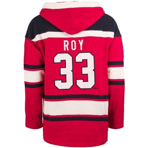 Patrick Roy Montreal Canadiens NHL 47 Brand Men's Red Alumni Heavyweight Lacer Hoodie