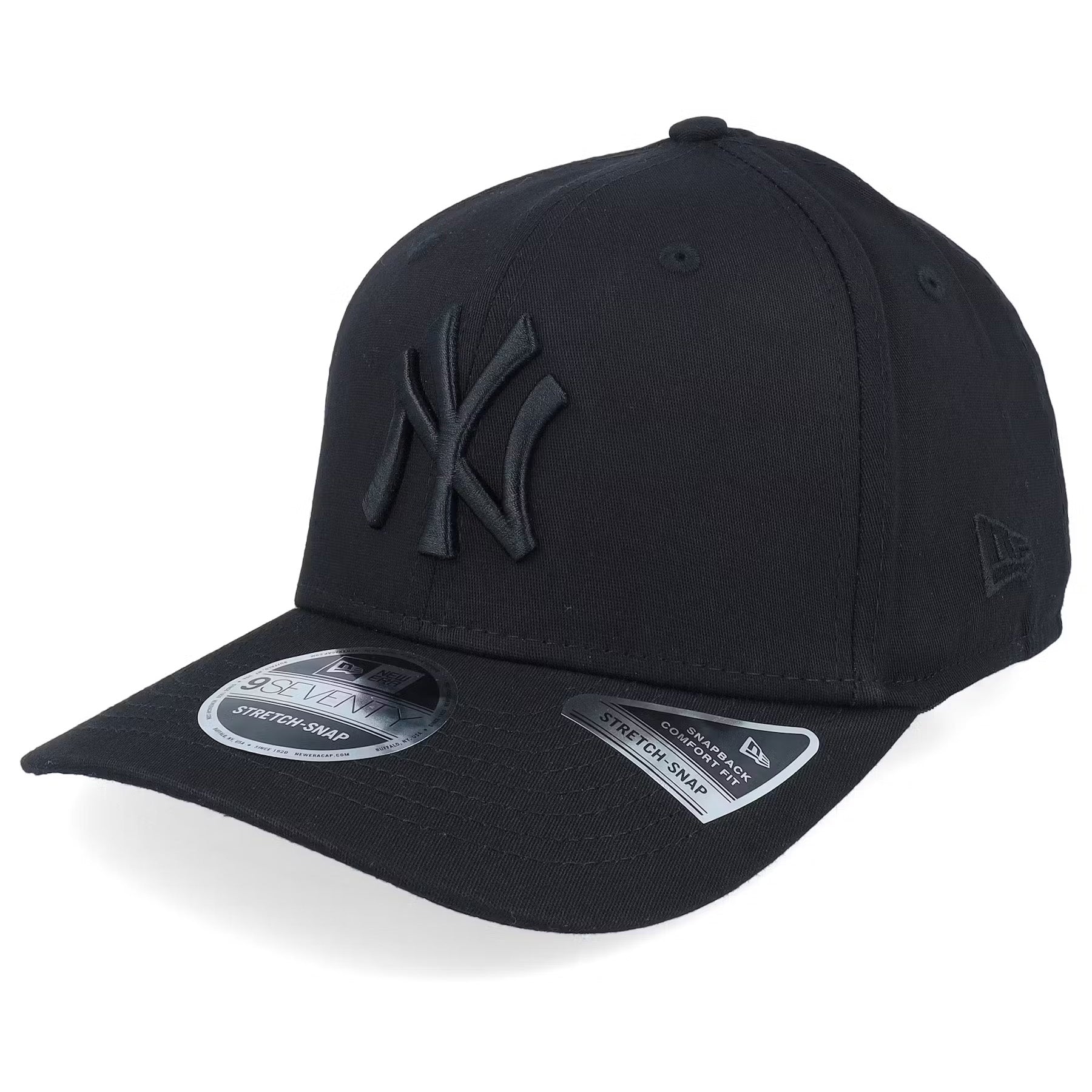 New York Yankees MLB New Era Men's Black On Black 9Seventy Snapback Hat