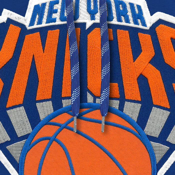 New York Knicks NBA Bulletin Men's Royal Express Twill Logo Hoodie