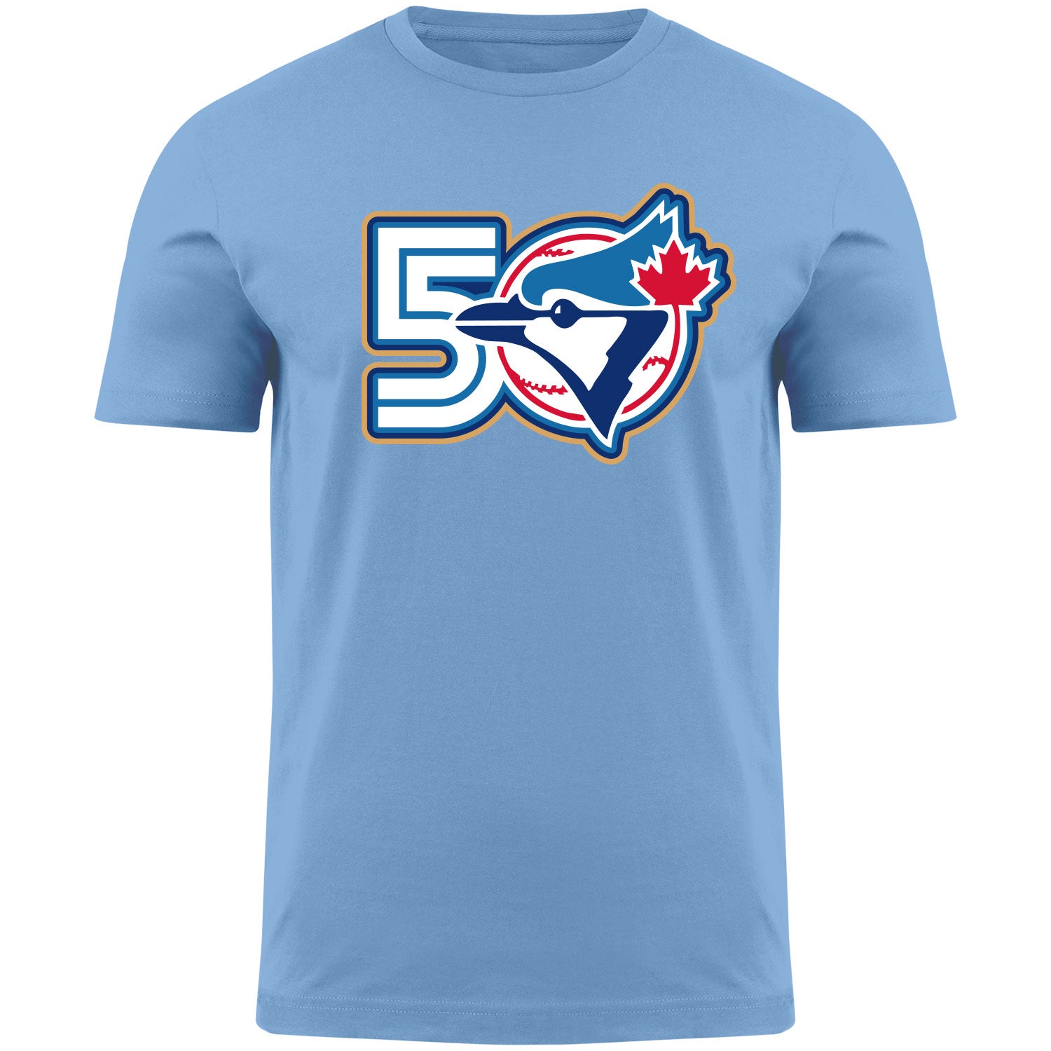 Toronto Blue Jays MLB Bulletin Men's Light Blue 50th Anniversary Logo T-Shirt