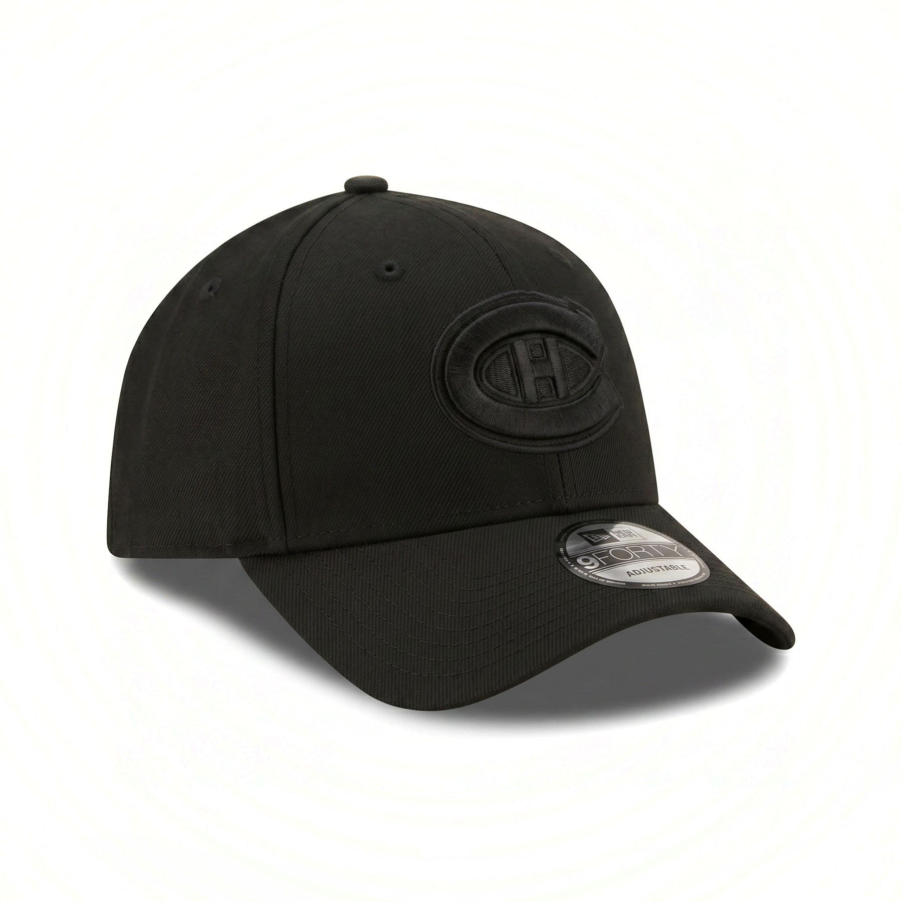 Casquette snapback 9Forty A-Frame noire sur noire des Canadiens de Montréal de la LNH pour homme de New Era