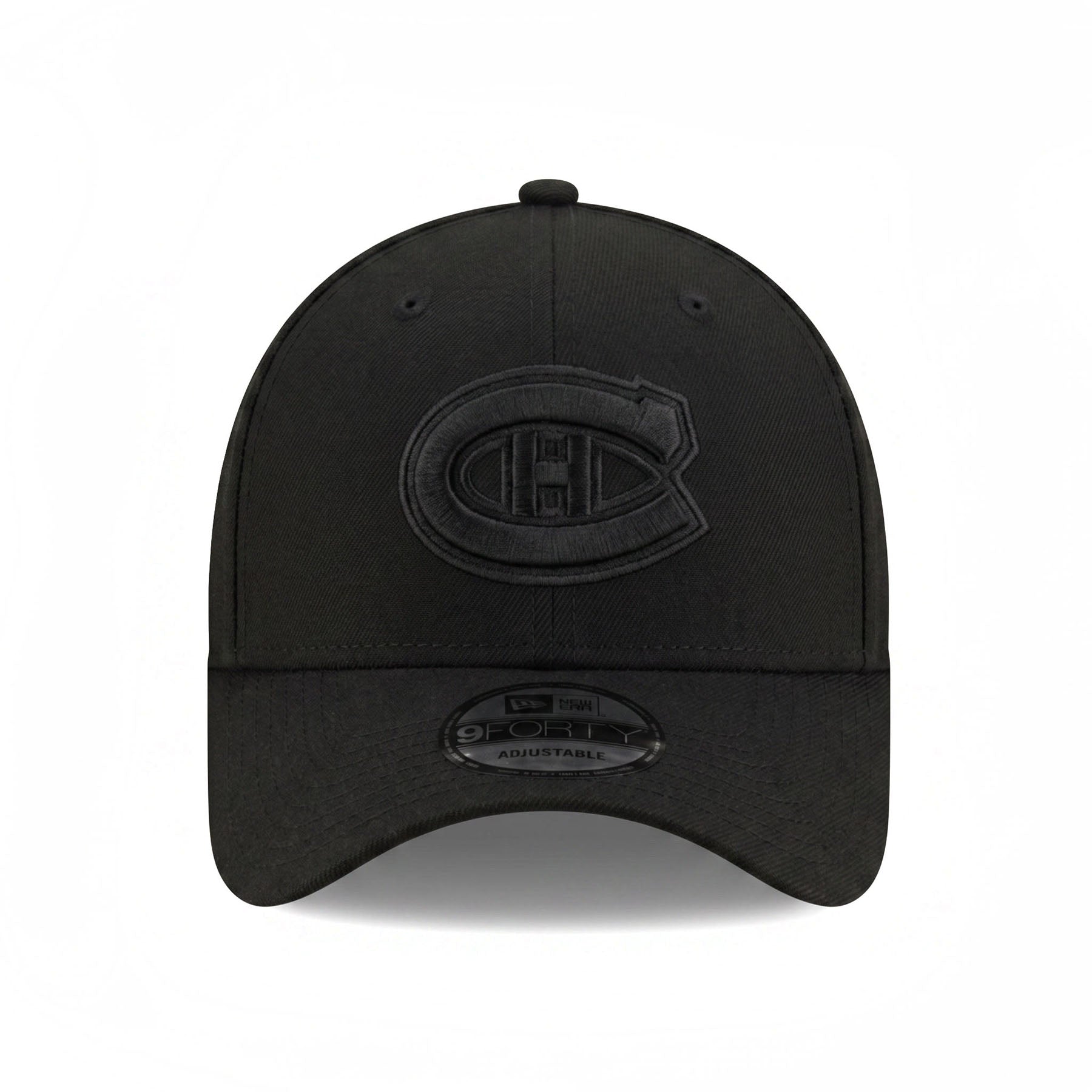 Casquette snapback 9Forty A-Frame noire sur noire des Canadiens de Montréal de la LNH pour homme de New Era