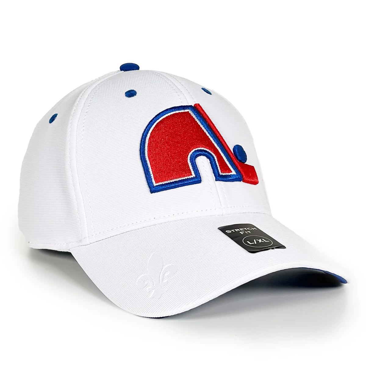 Quebec Nordiques NHL American Needle Men's White Vintage E-Boss Stretch Fit Hat