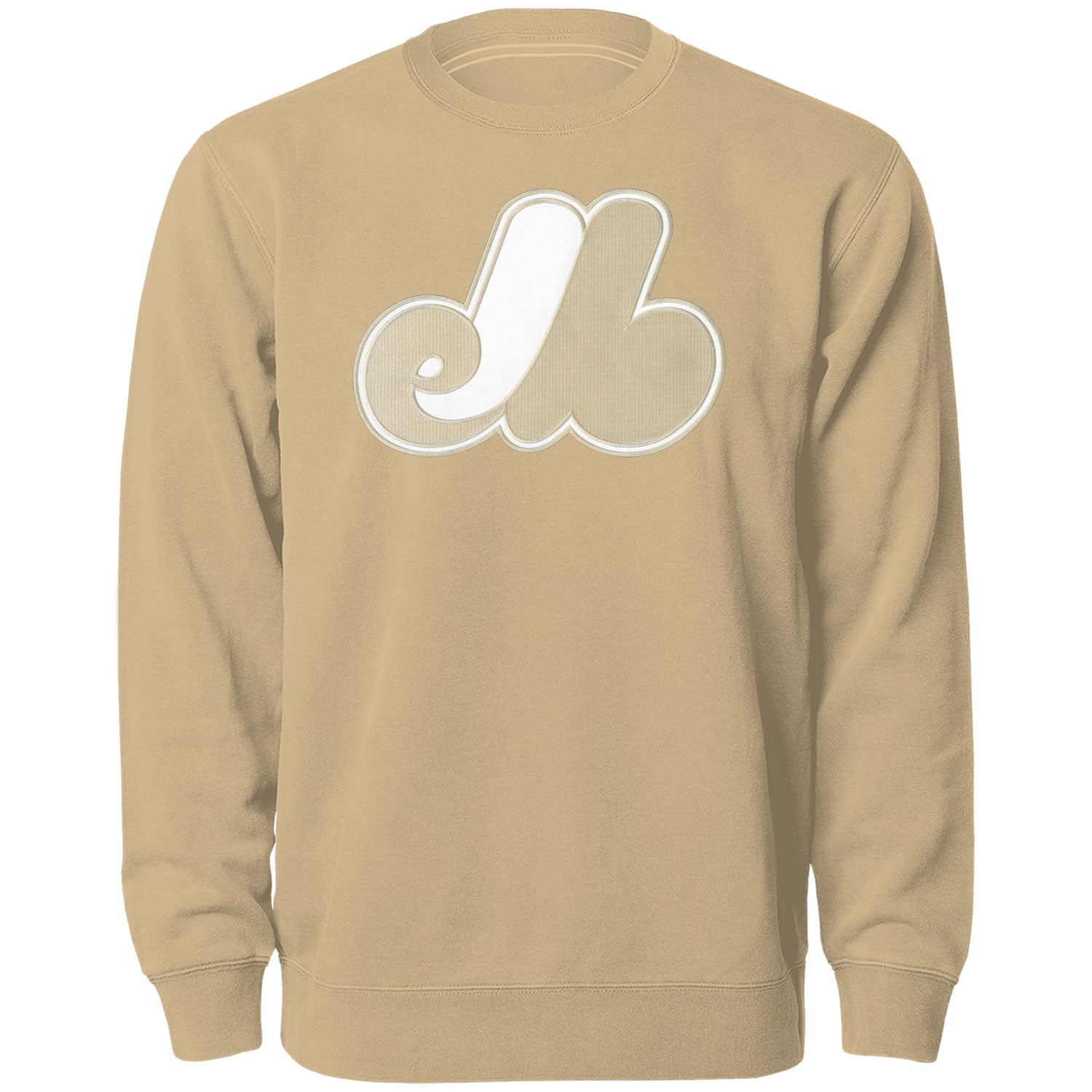 Montreal Expos MLB Bulletin Men's Wheat Twill Tonal Logo Crew Sweater