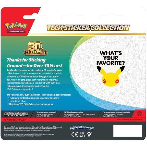 Pokémon TCG 30th Celebration Tech Sticker Collection Assortment Box