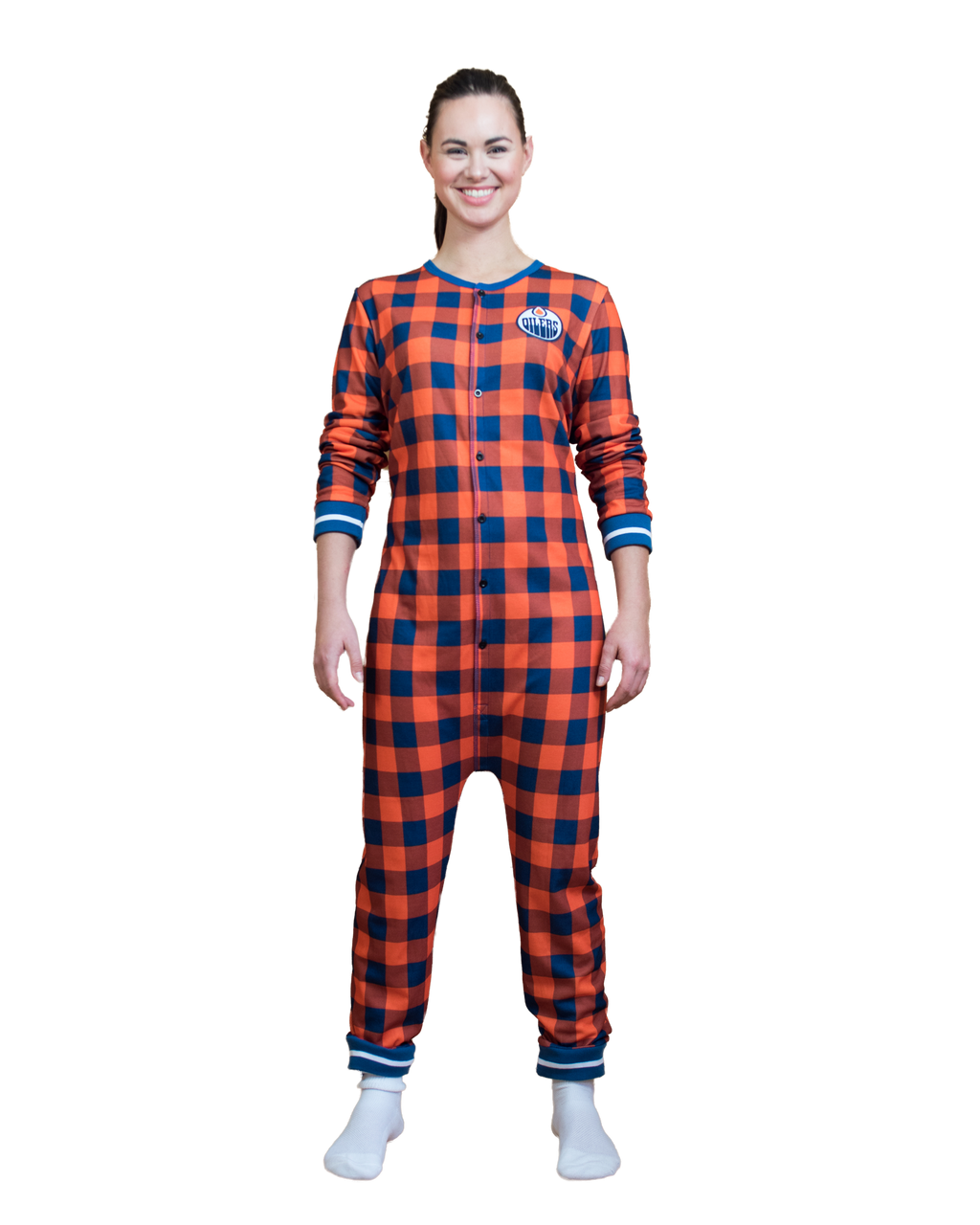 Edmonton Oilers NHL Hockey Sockey Unisex Orange Union Suit Onesie