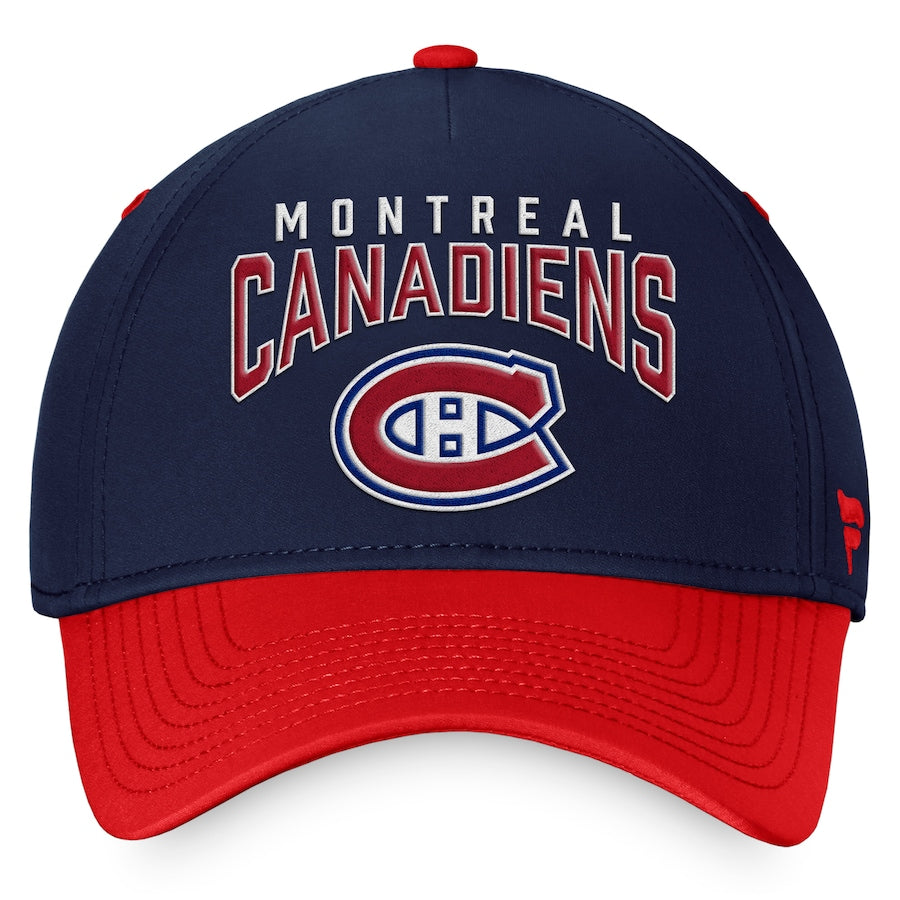 Casquette extensible fondamentale bleu marine pour hommes Fanatics Branded de la LNH des Canadiens de Montréal