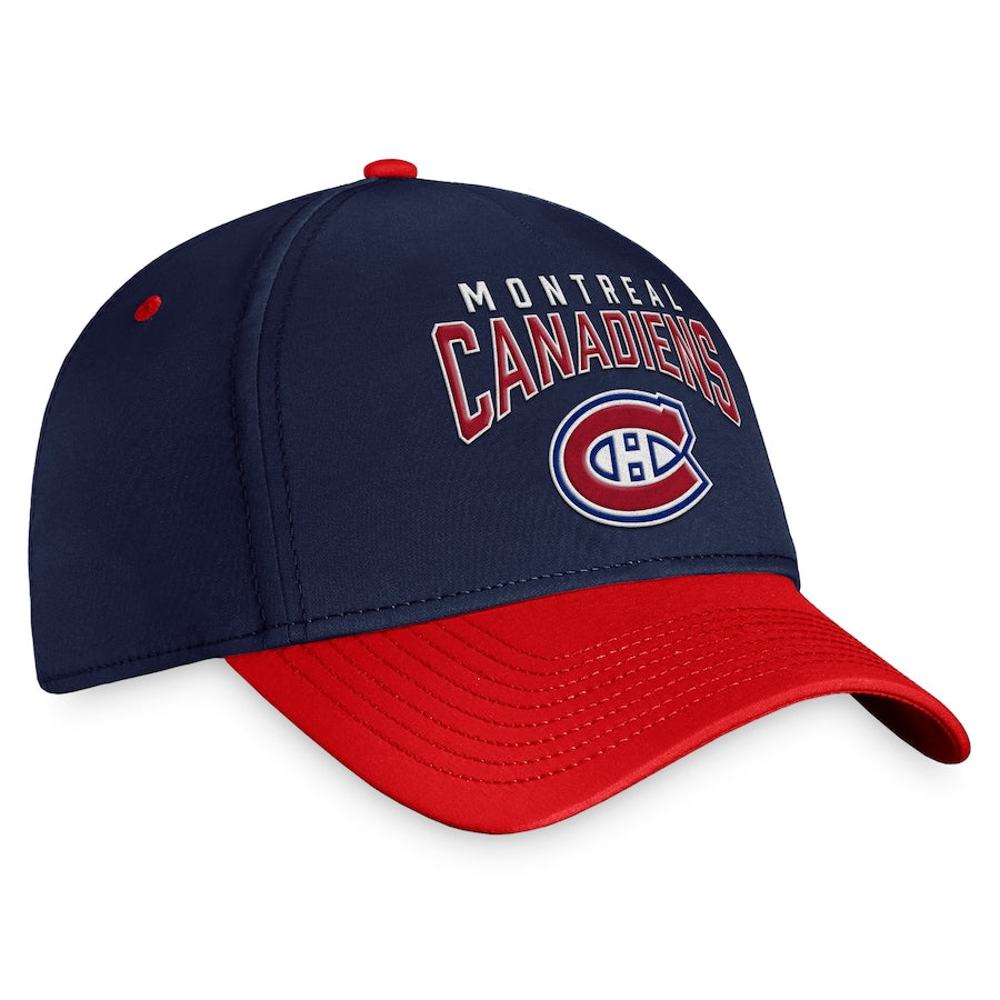 Casquette extensible fondamentale bleu marine pour hommes Fanatics Branded de la LNH des Canadiens de Montréal