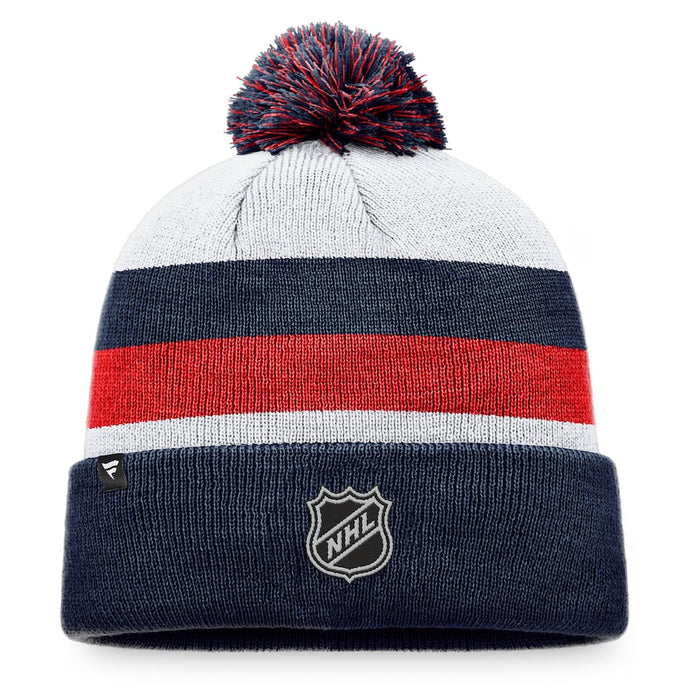 Montreal Canadiens NHL Fanatics Branded Men's Tricolor Fundamental Cuff Pom Knit Hat