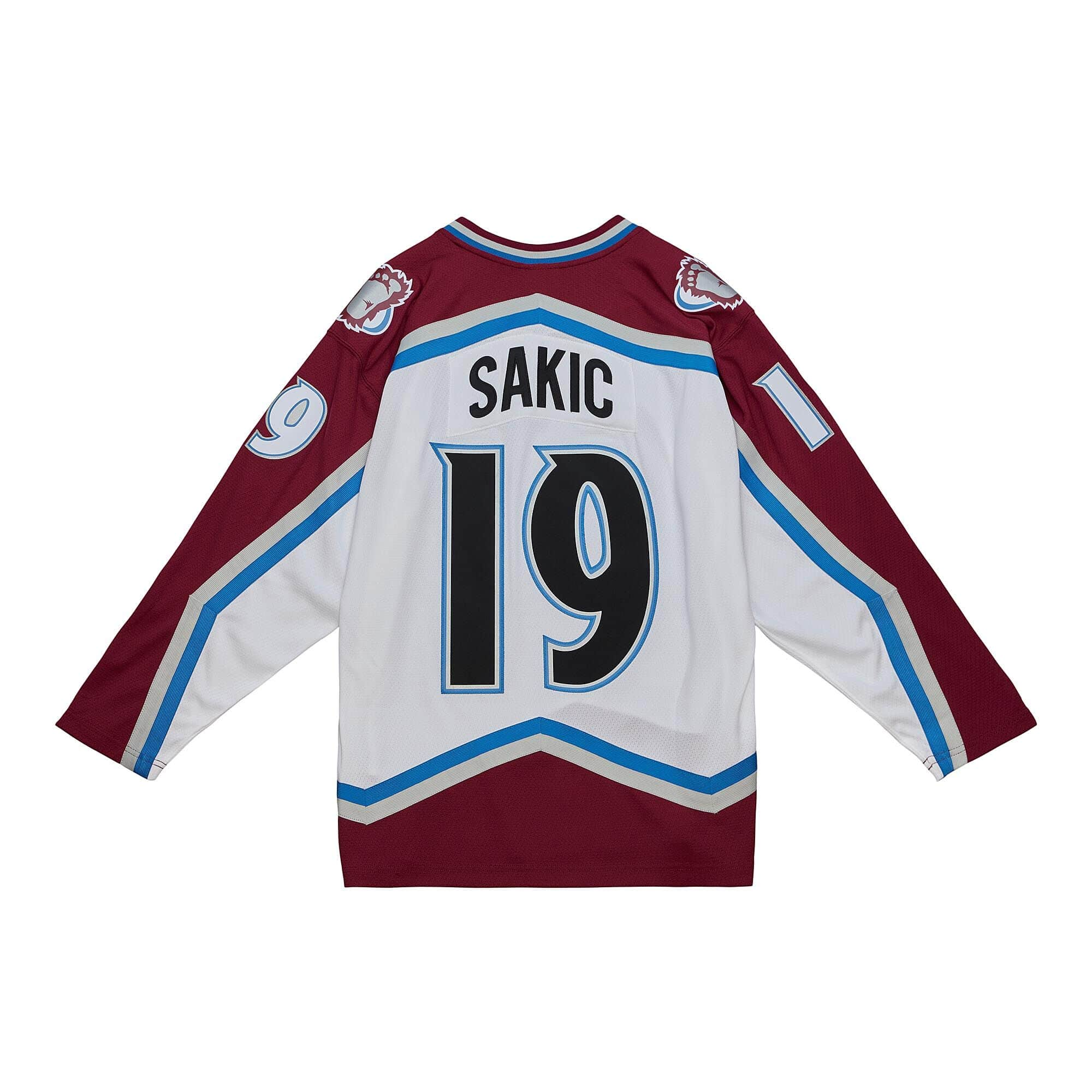 Joe Sakic Colorado Avalanche NHL Mitchell & Ness Maillot authentique blanc 2000 Blue Line pour hommes