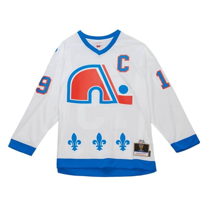 Joe Sakic Nordiques de Québec NHL Mitchell & Ness Maillot authentique blanc 1994 Blue Line pour hommes