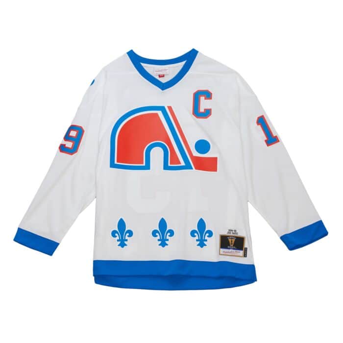 Joe Sakic Quebec Nordiques NHL Mitchell & Ness Men's White 1994 Blue Line Authentic Jersey