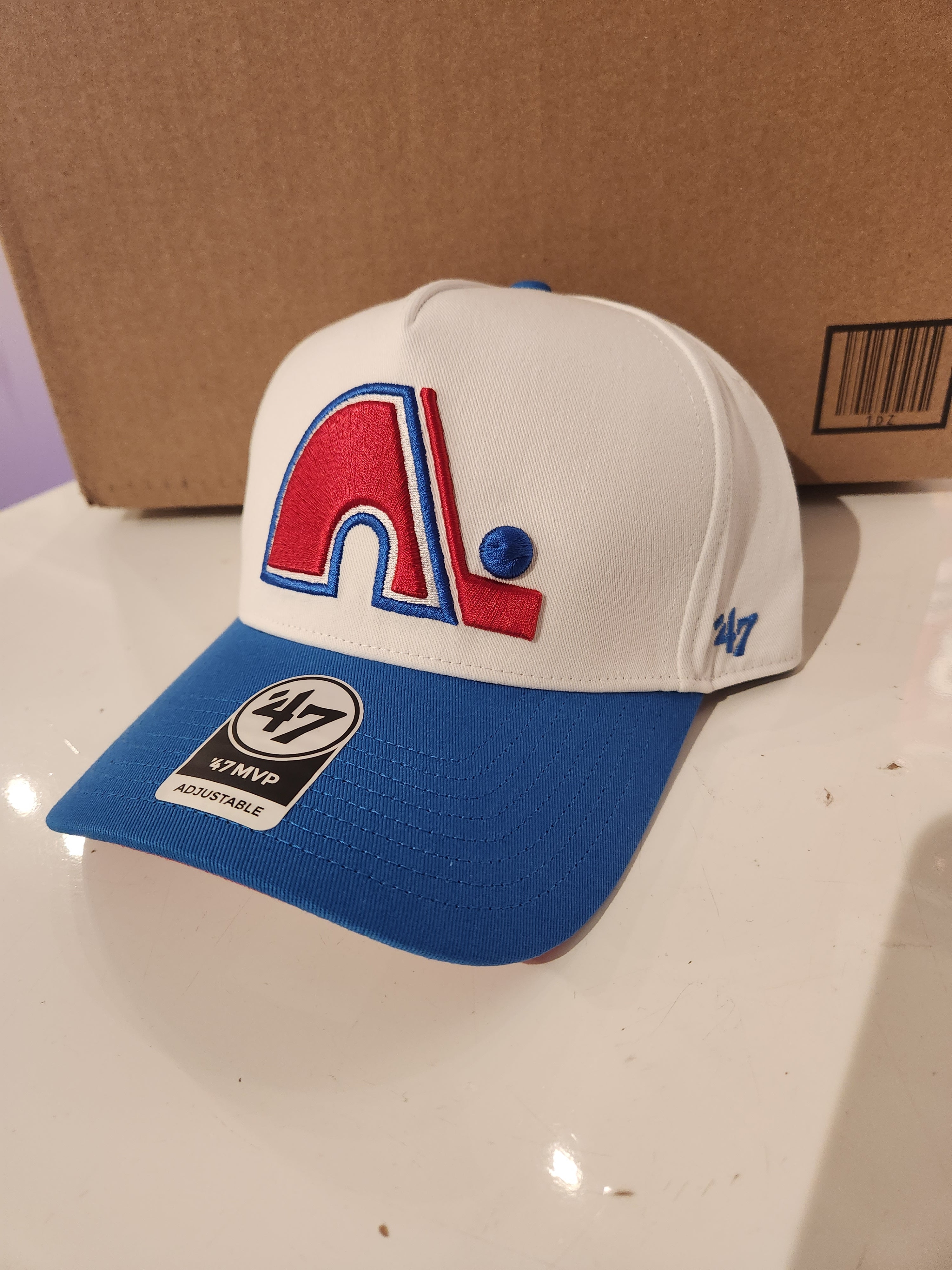 Quebec Nordiques NHL 47 Brand Men's Whiteout Vintage MVP Sure Shot Snapback