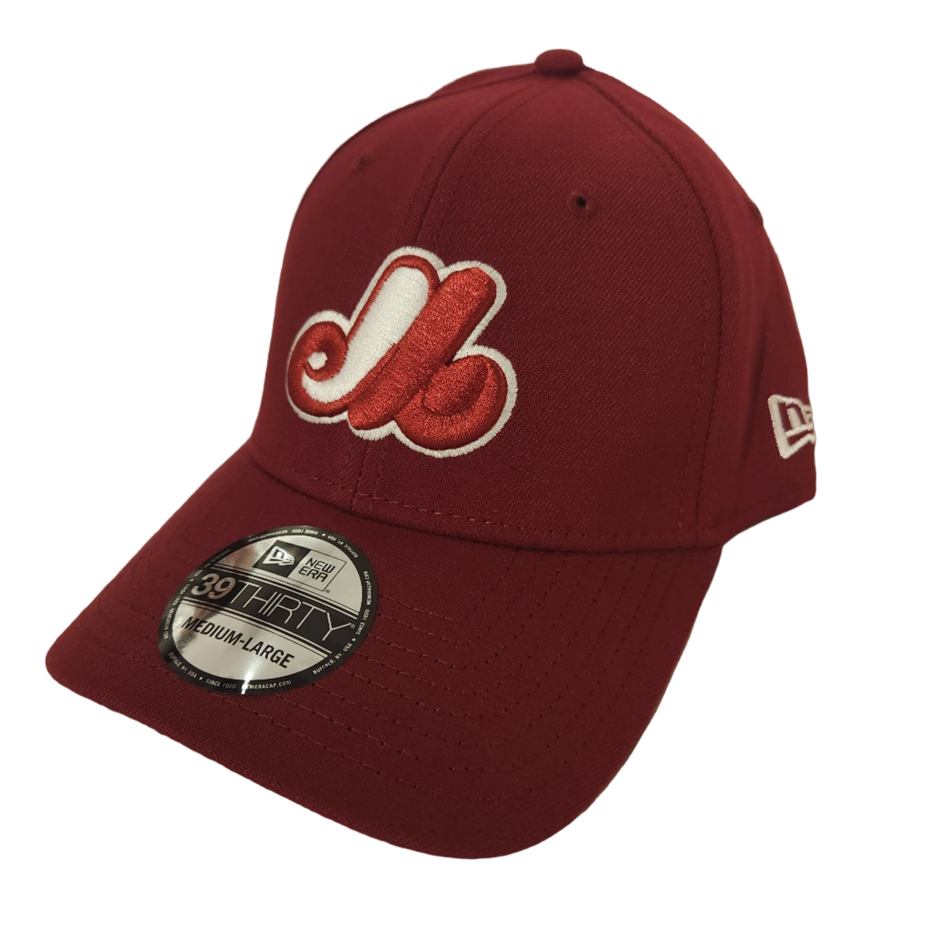 Montreal Expos MLB New Era Men's Maroon 39Thirty Team Classic Stretch Fit Hat