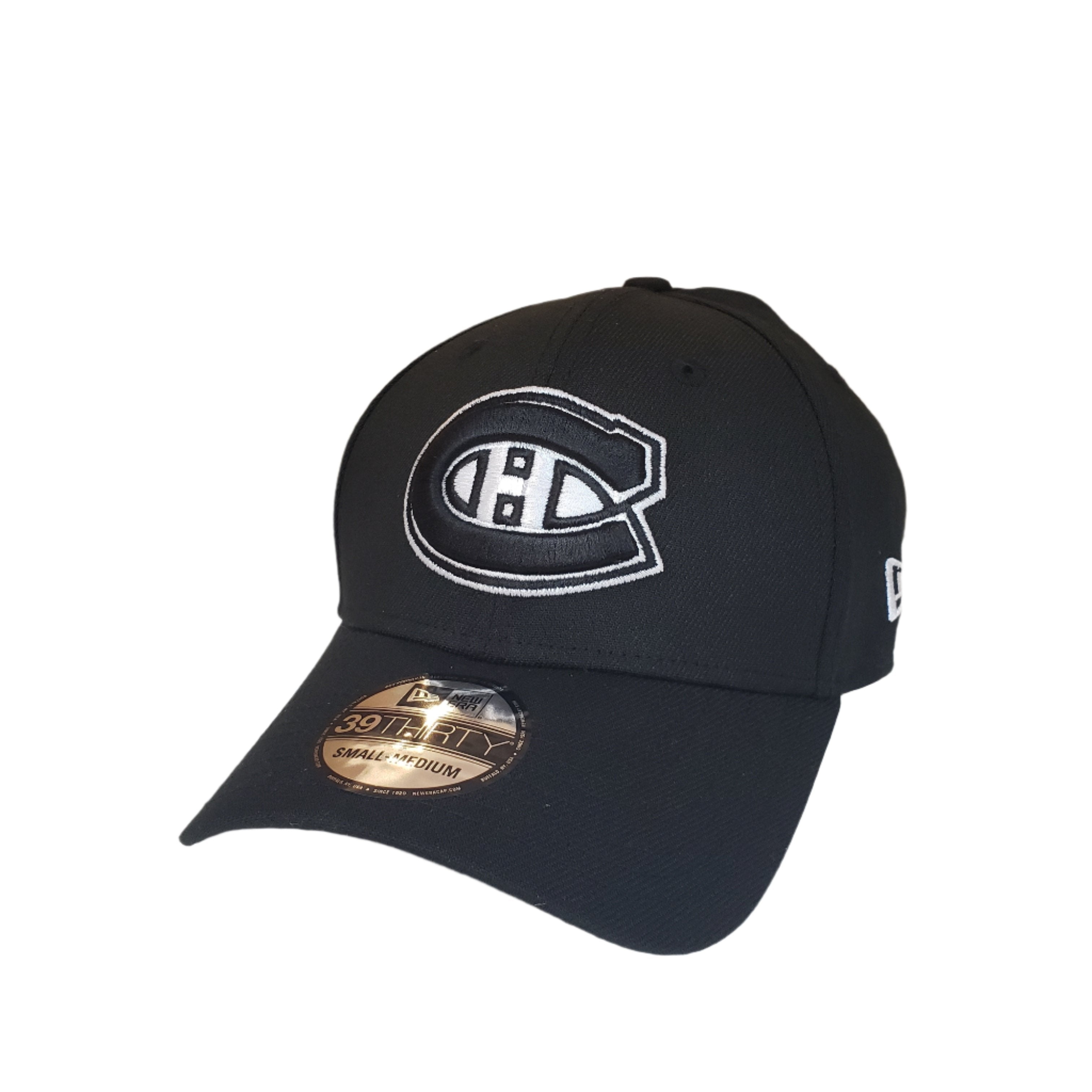 Montreal Canadiens NHL New Era Men's Black/White 39Thirty Team Classic Stretch Fit Hat