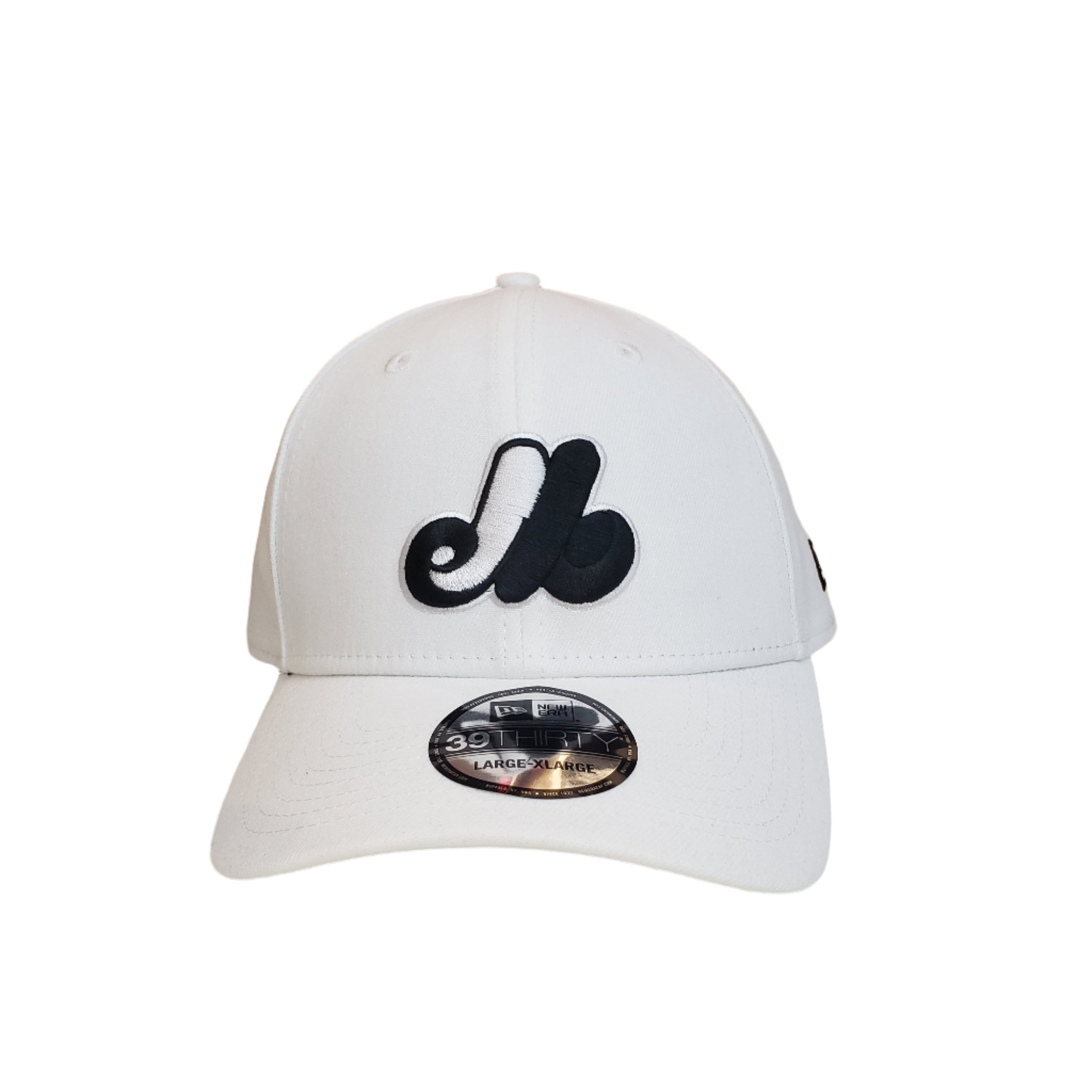 Montreal Expos MLB New Era Men's White 39Thirty Stretch Fit Hat