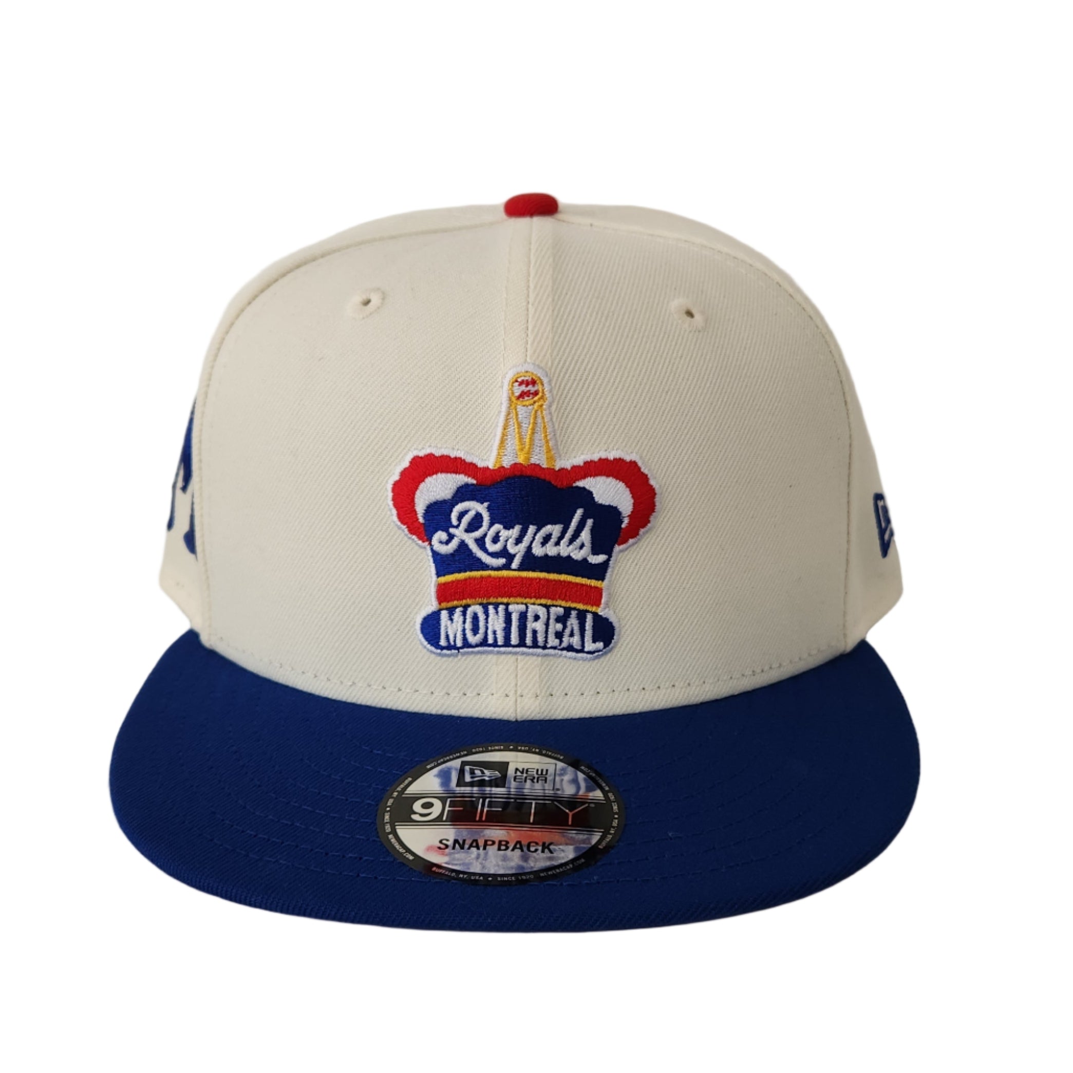 Montreal Royals MiLB New Era Casquette 9Fifty Basic à rabat pour homme, bleu clair/beige