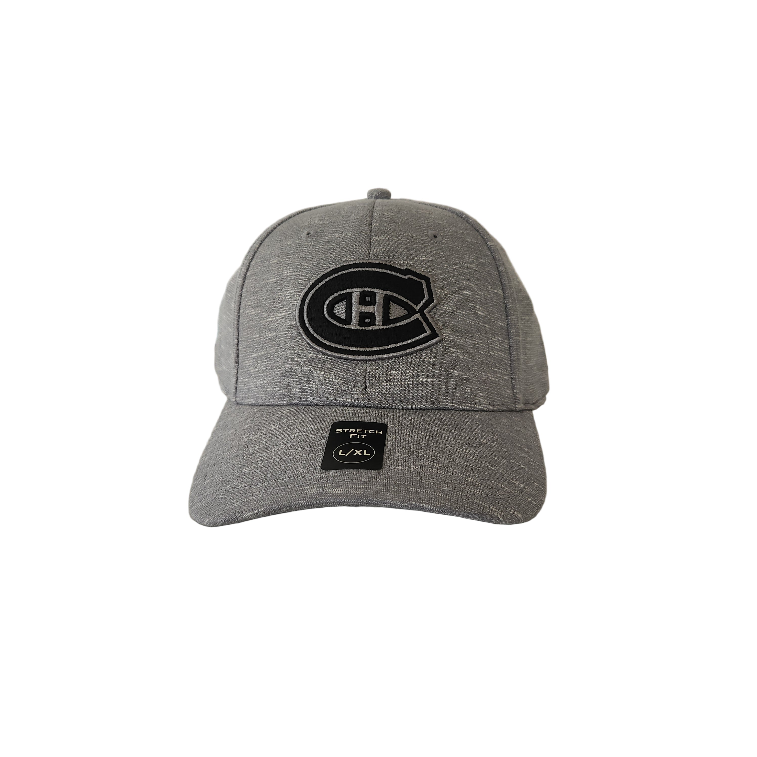 Montreal Canadiens NHL American Needle Men's Grey Slub Heathered Stretch Fit Hat