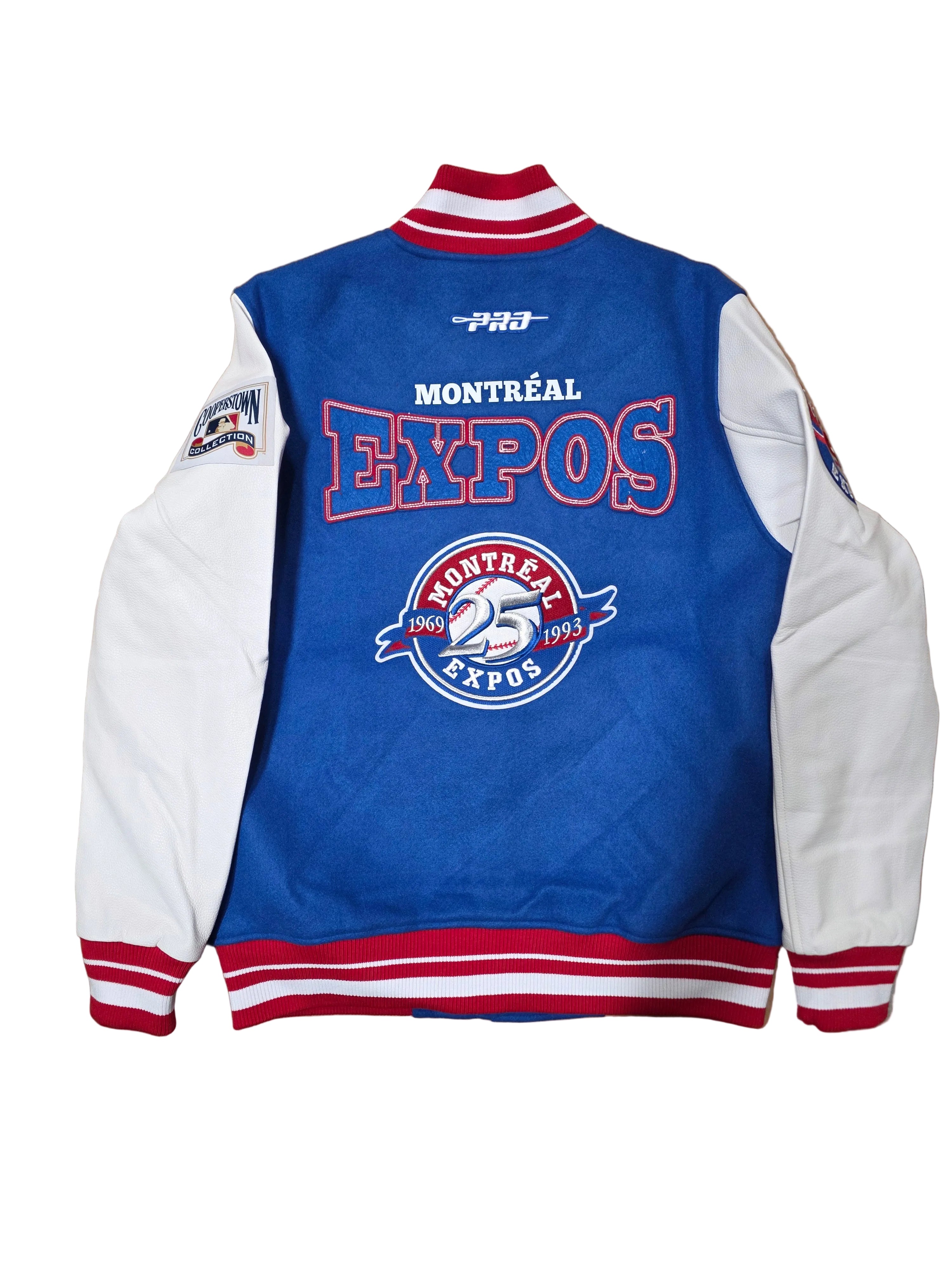 Montreal Expos MLB Pro Standard Men's Royal Blue/Red Day One Rib Wool Varsity Jacket