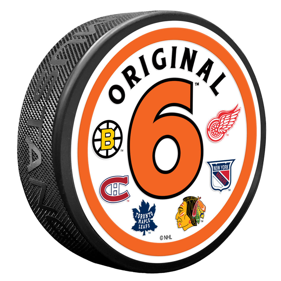 Rondelle de hockey texturée originale six de la LNH