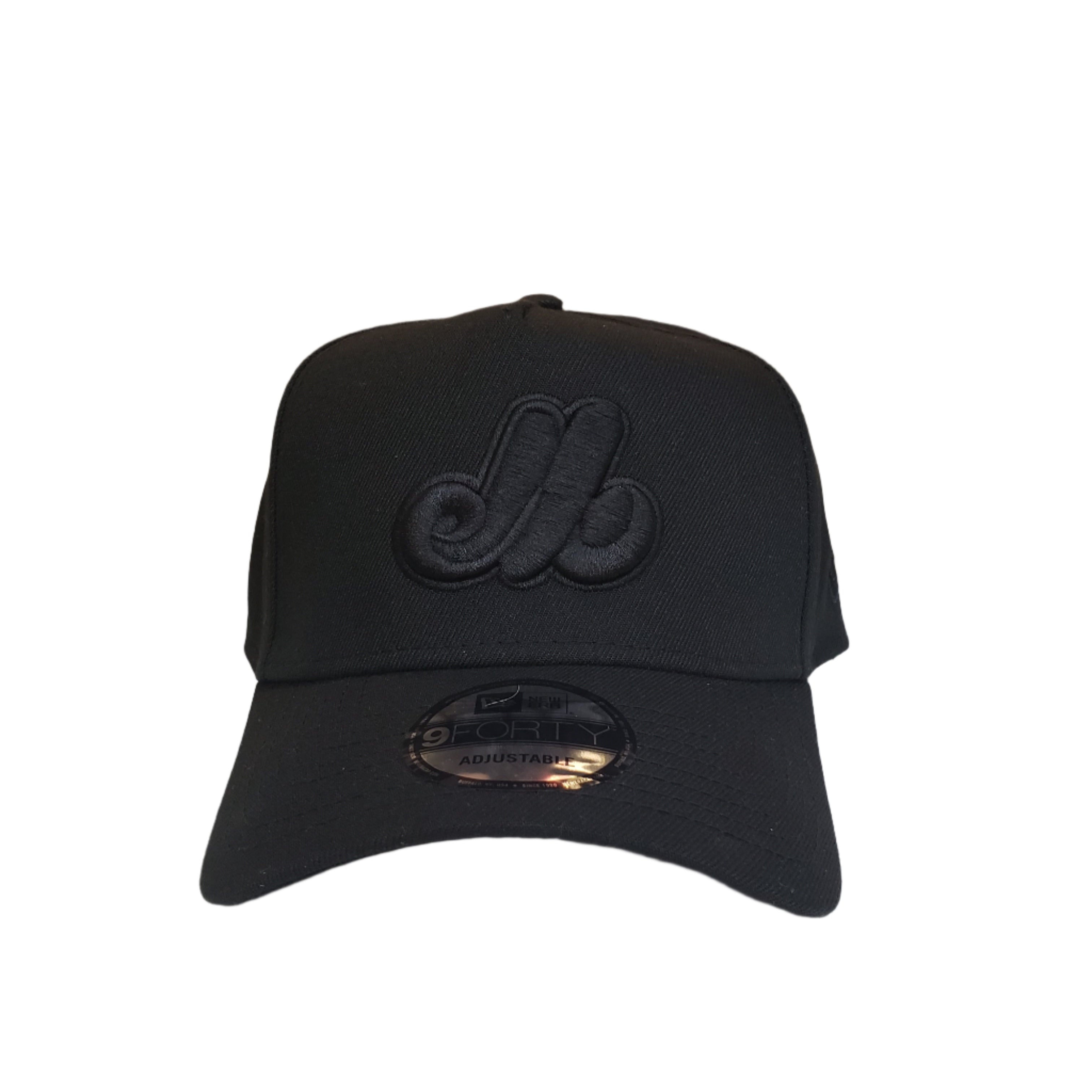 Montreal Expos MLB New Era Men's Black on Black 9Forty A-Frame Snapback