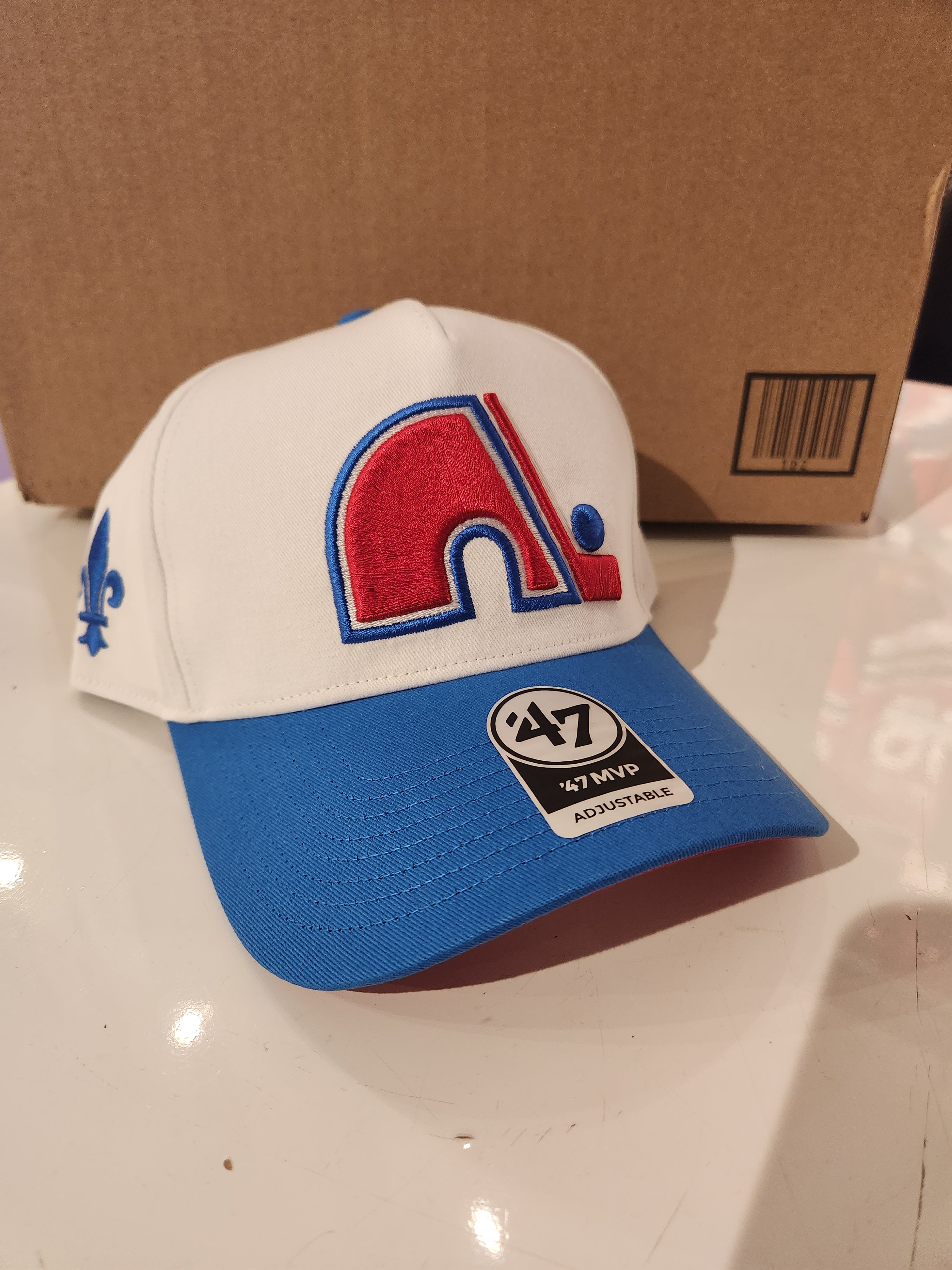 Quebec Nordiques NHL 47 Brand Men's Whiteout Vintage MVP Sure Shot Snapback