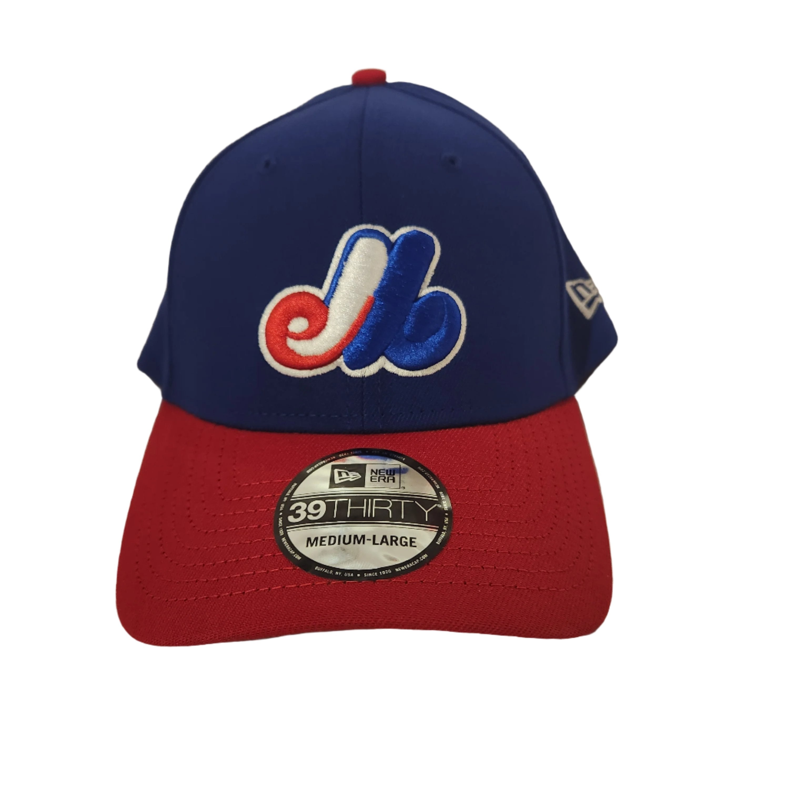 Montreal Expos MLB New Era Men's Navy/Red 39Thirty Team Classic Stretch Fit Hat