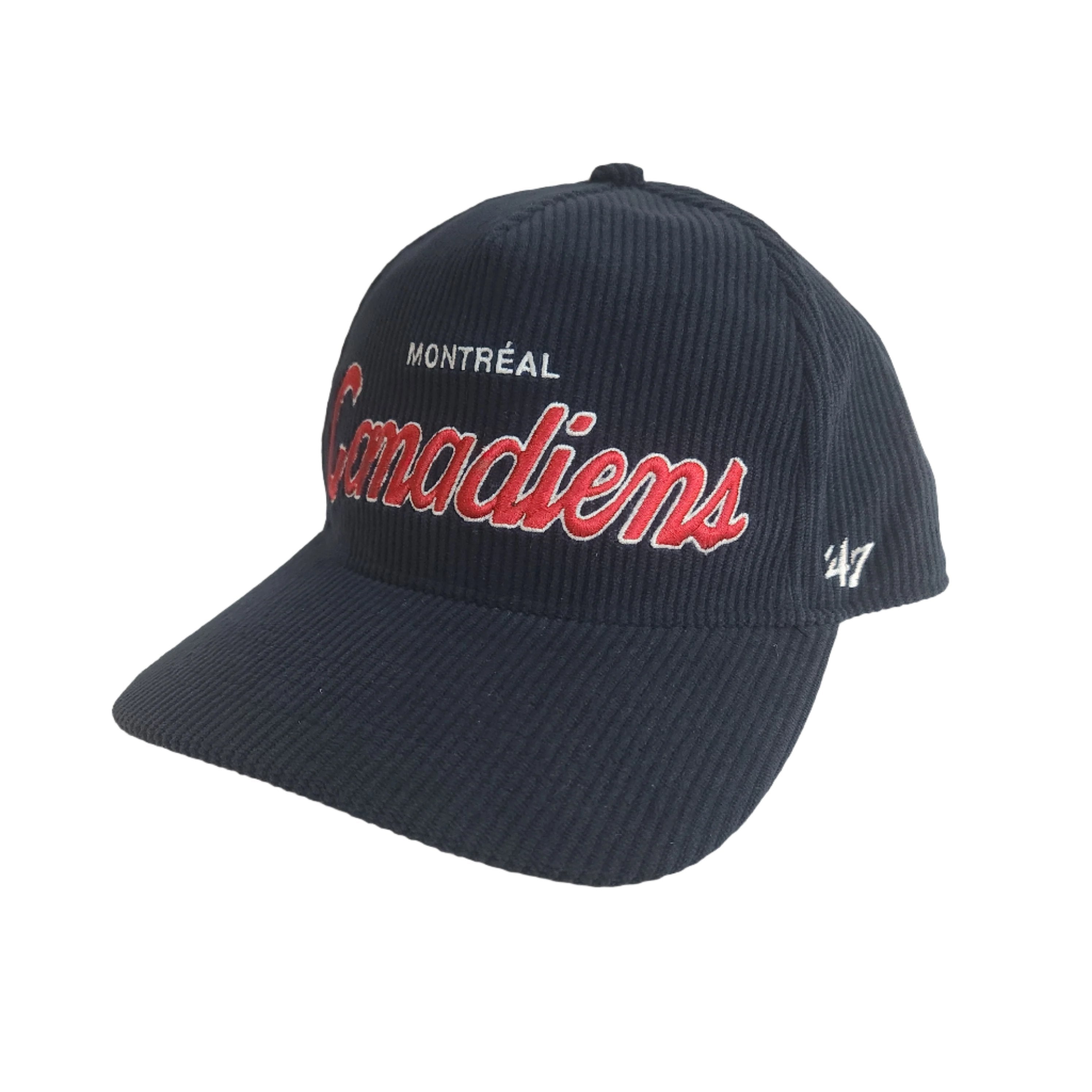 Montreal Canadiens NHL 47 Brand Men's Navy 1945 Crosstown Cord Arch Adjustable Hat