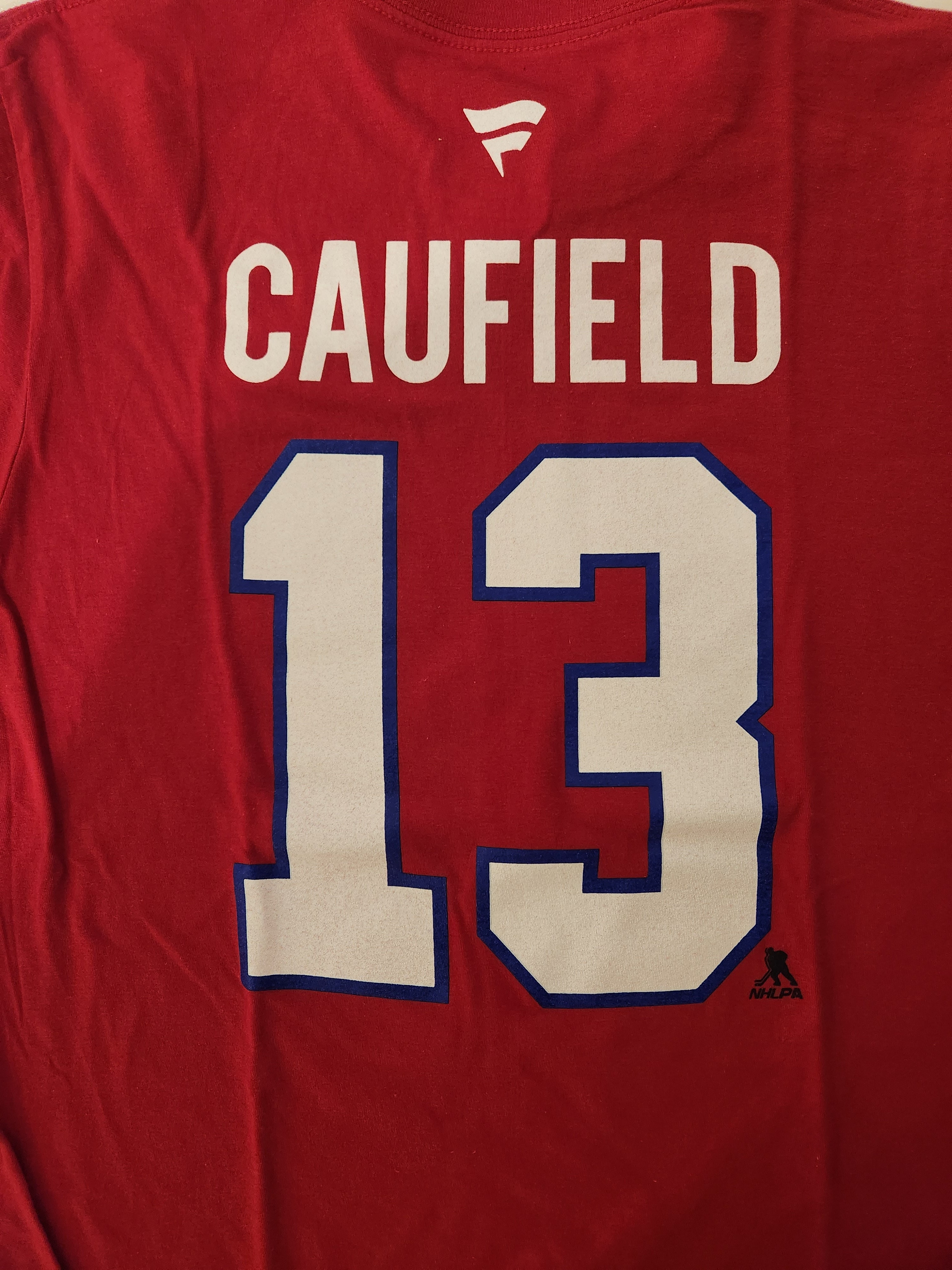 Cole Caufield Montreal Canadiens NHL Fanatics Branded Men's Red 13 Authentic T-Shirt