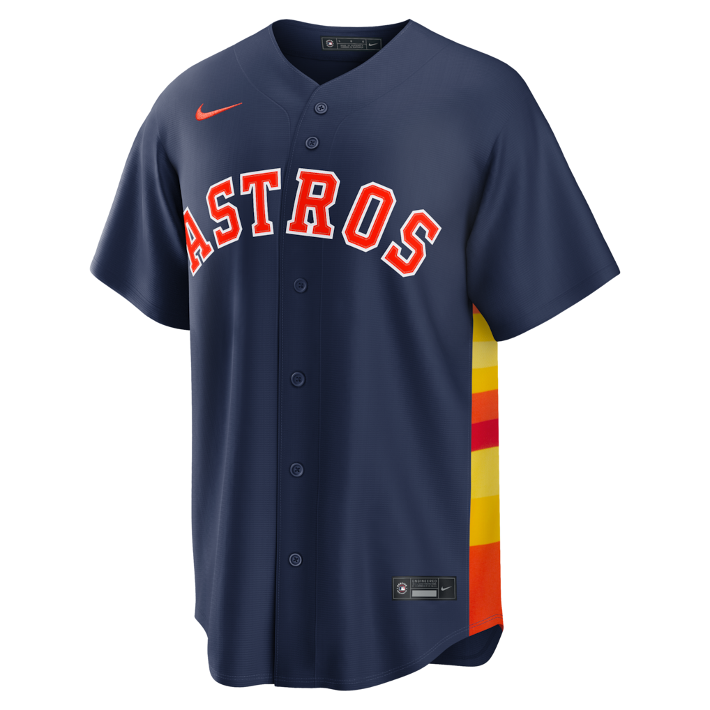 Houston Astros MLB Nike Men's Midnight Navy Away Replica Jersey