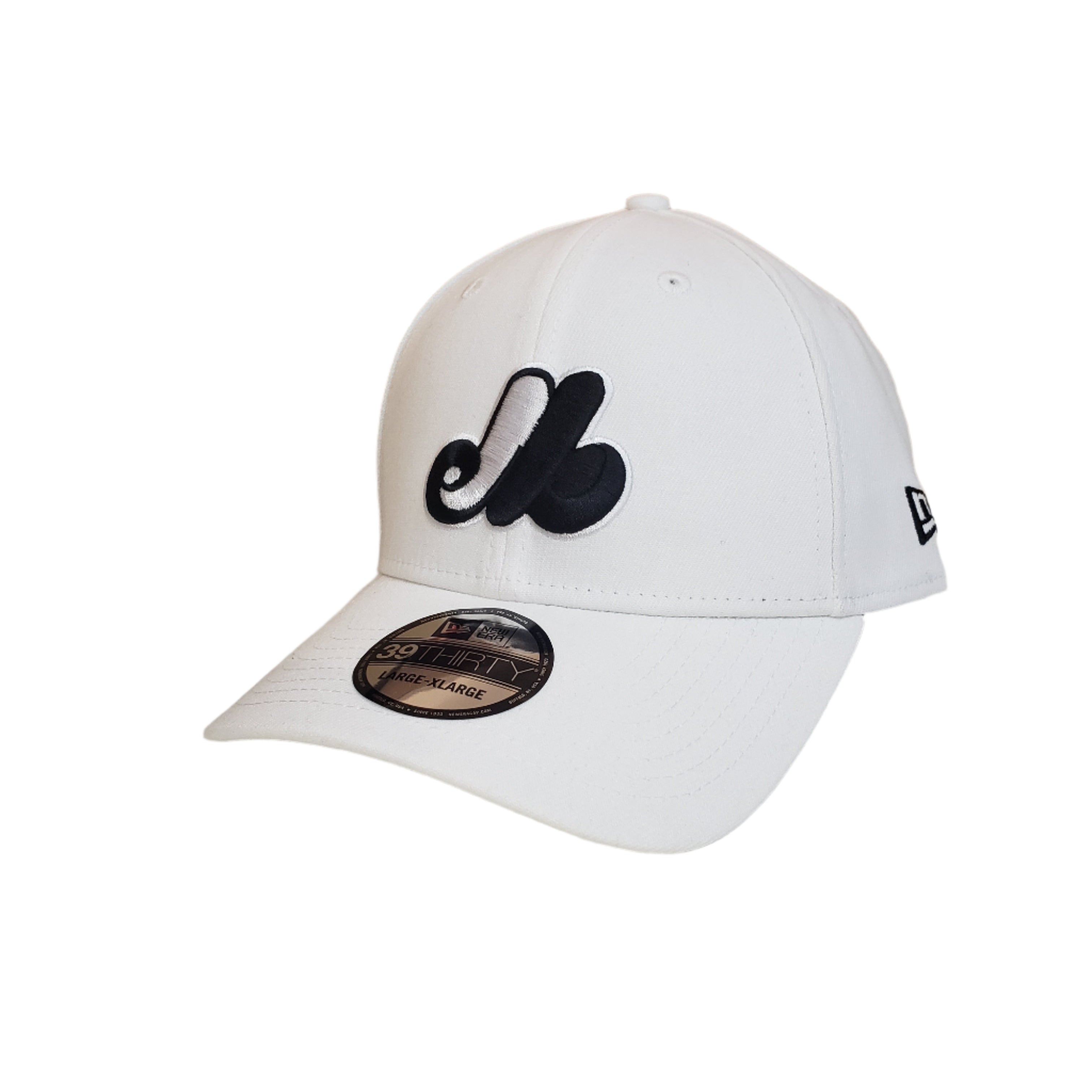 Montreal Expos MLB New Era Men's White 39Thirty Stretch Fit Hat