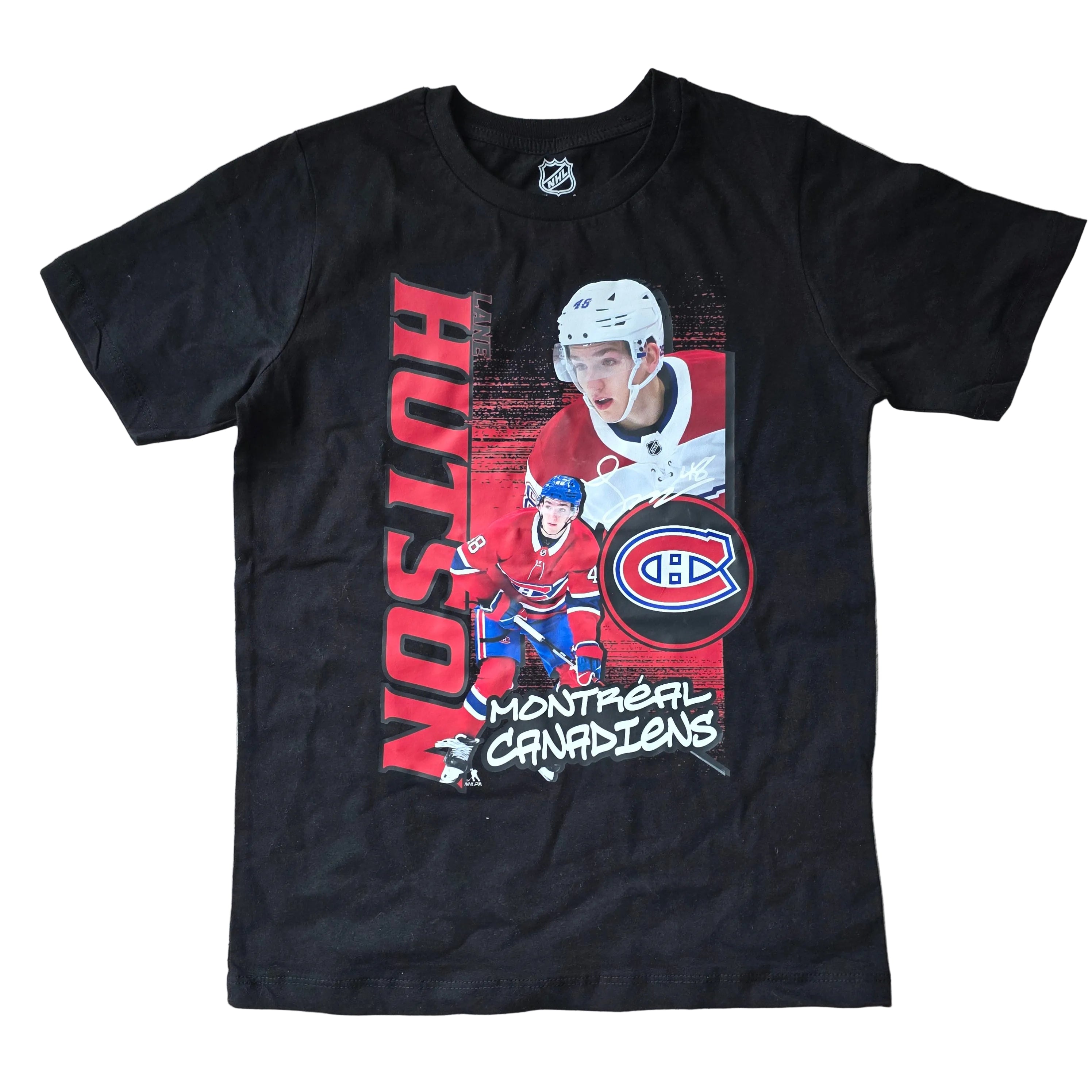 Lane Hutson Montreal Canadiens NHL Outerstuff Youth Black Playmaker T-Shirt