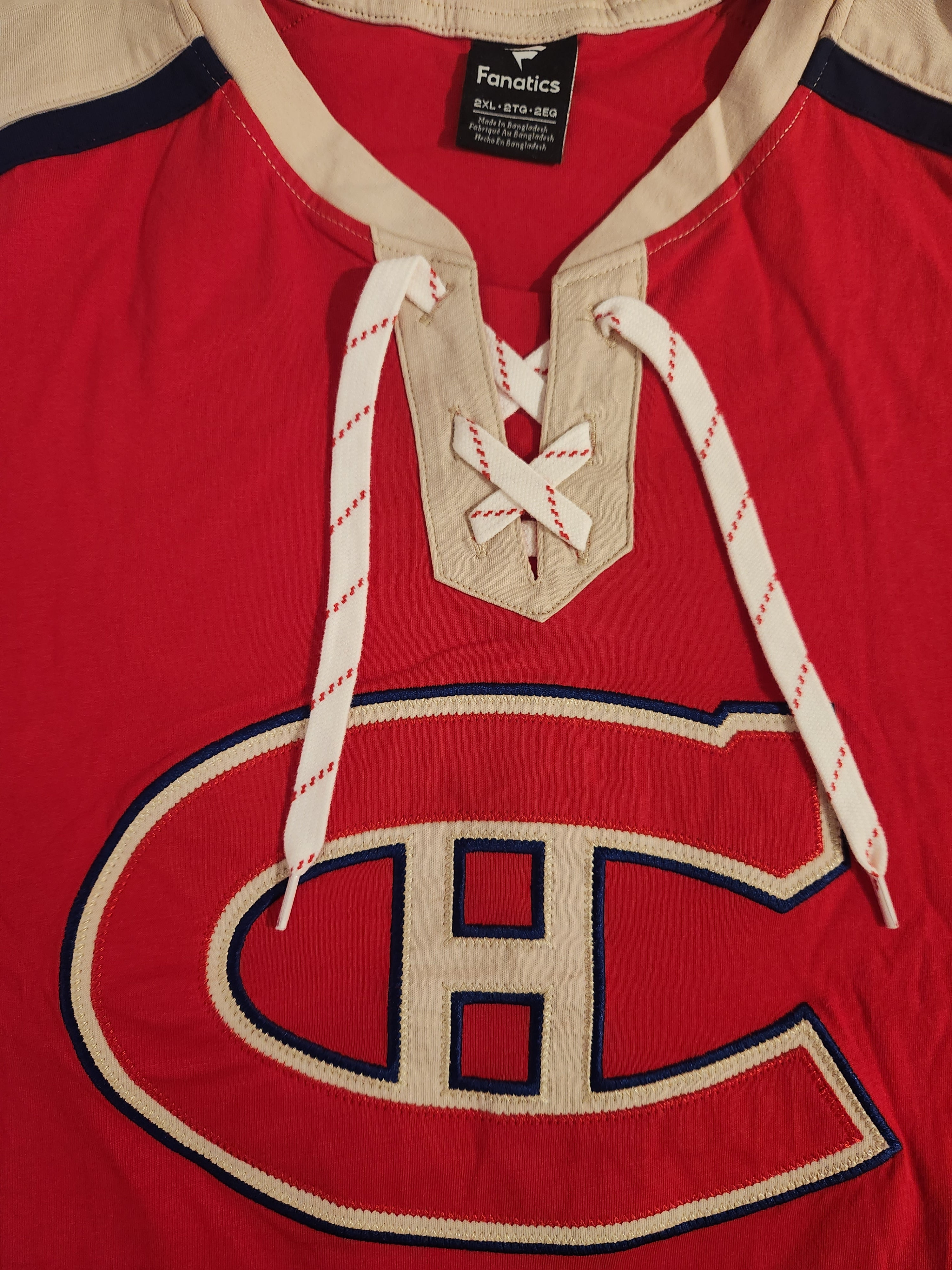 Chemise à manches longues rouge pour homme des Canadiens de Montréal (NHL) de marque Fanatics
