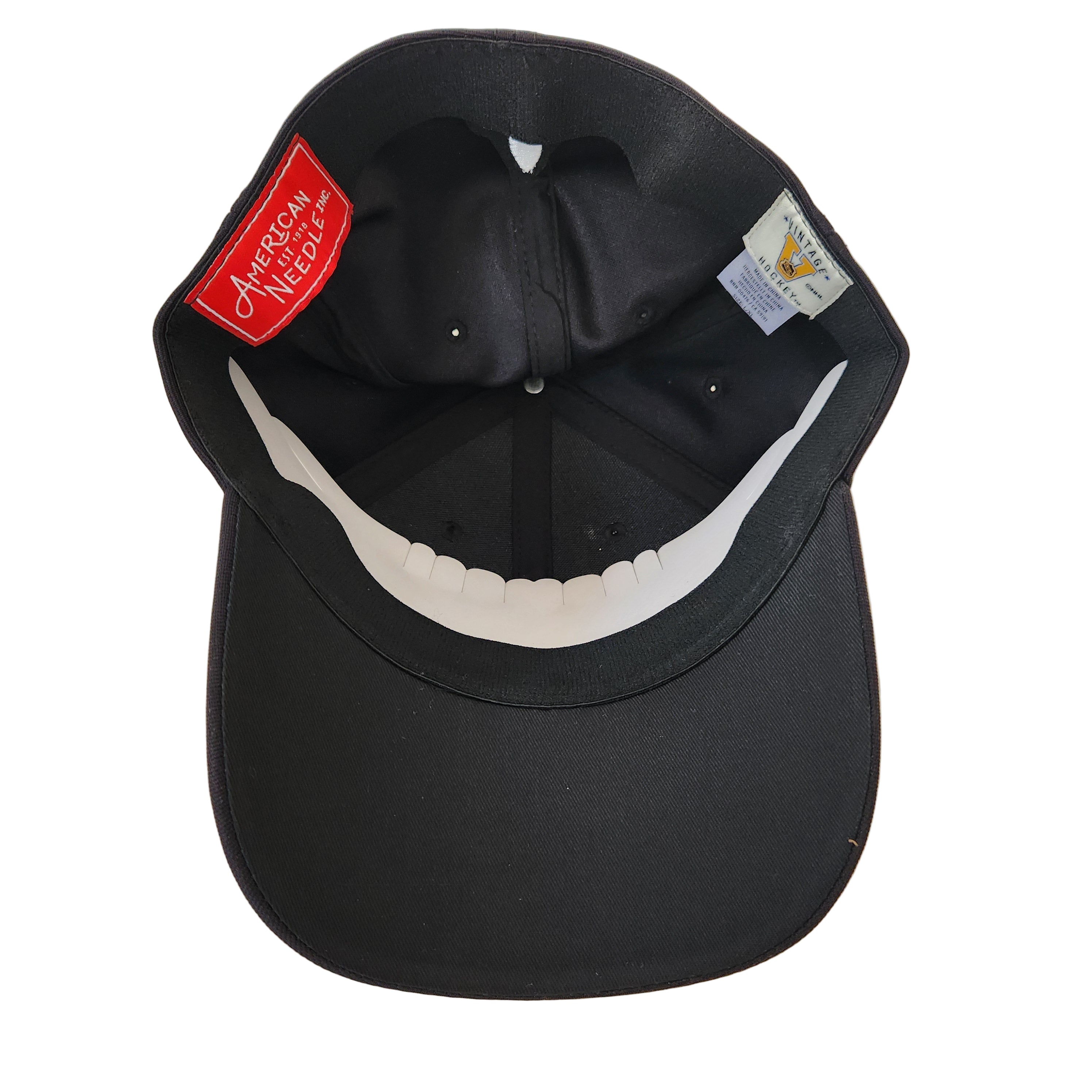 Casquette noire vintage Platinum E-Boss à ajustement extensible pour homme de la marque American Needle, équipe des Nordiques de Québec de la LNH.