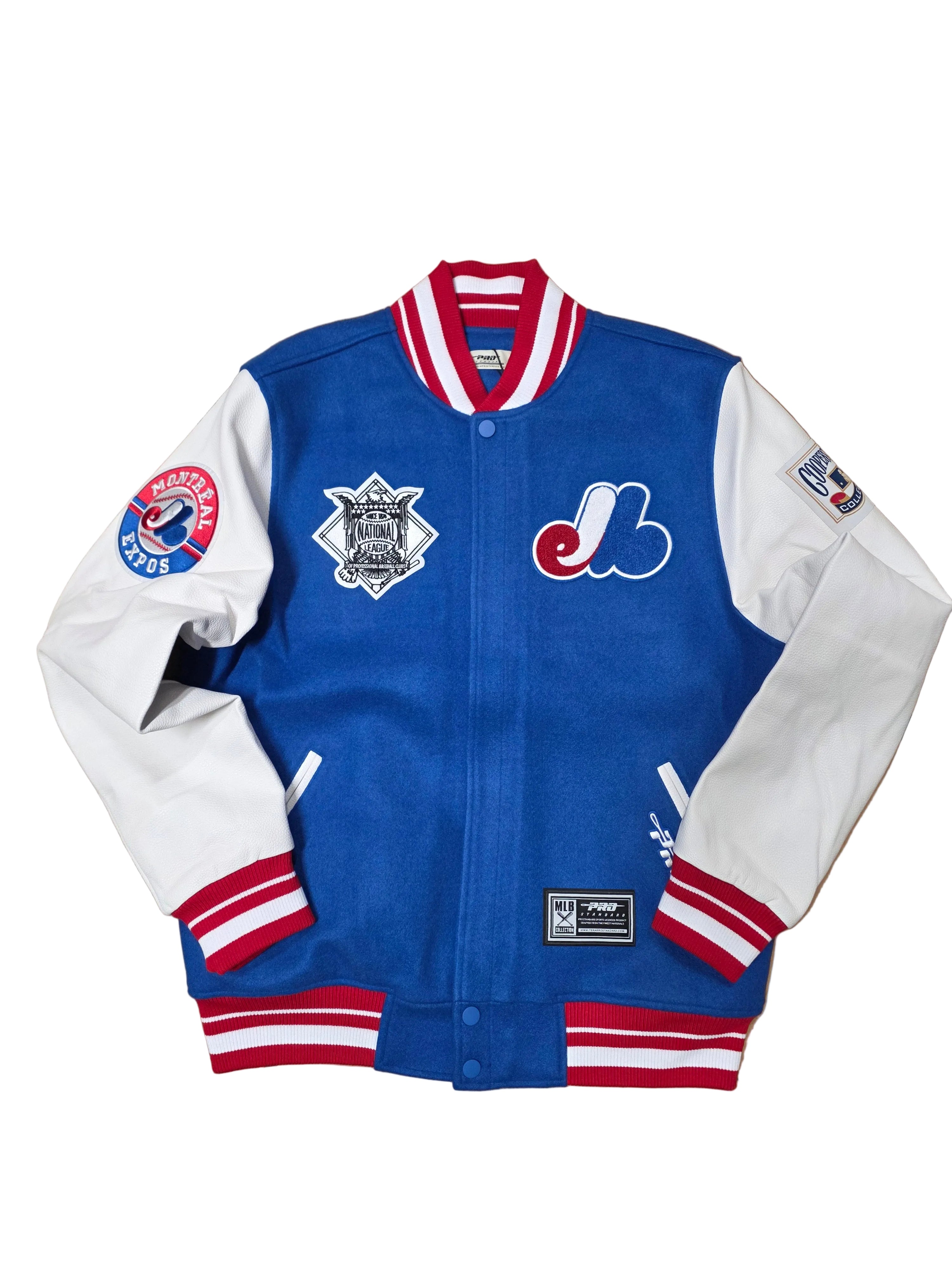 Montreal Expos MLB Pro Standard Men's Royal Blue/Red Day One Rib Wool Varsity Jacket