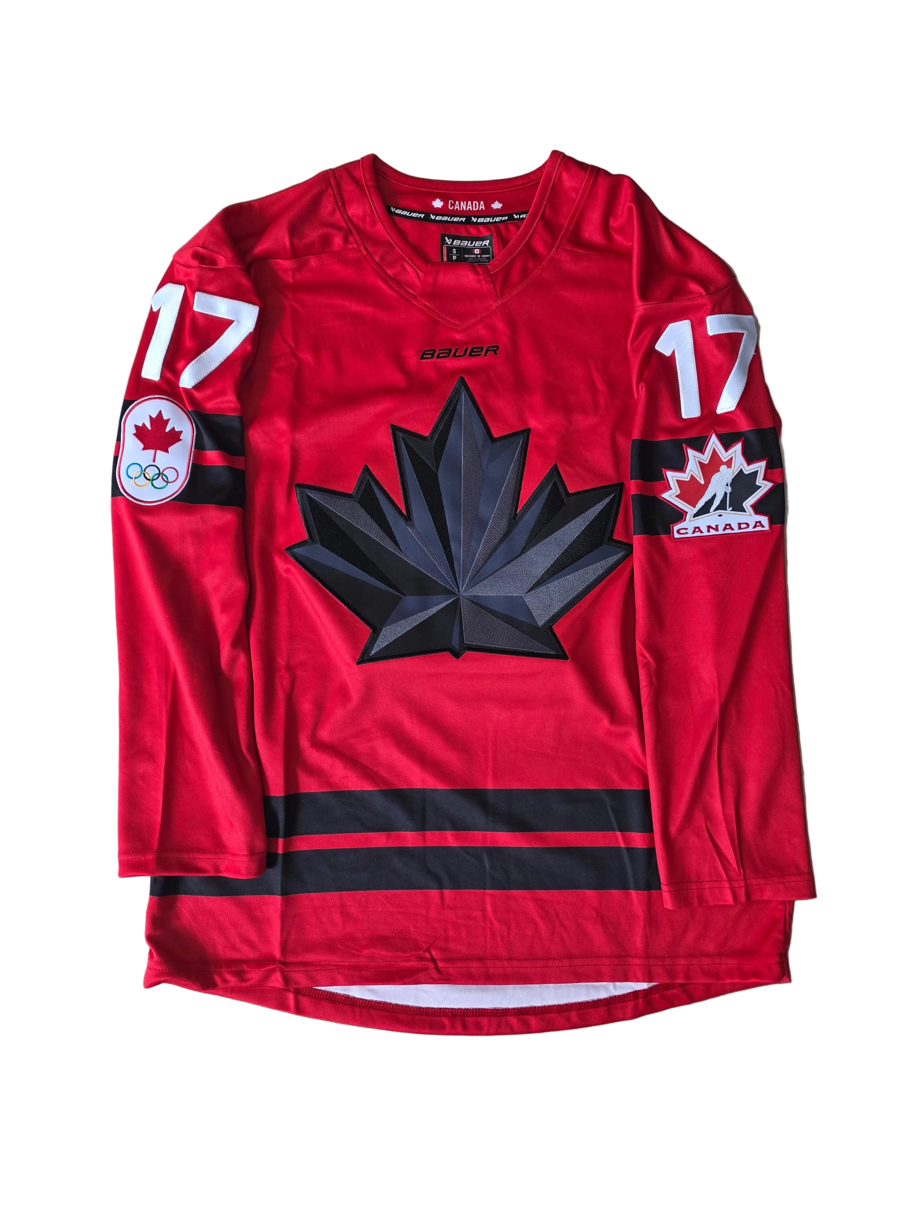 Macklin Celebrini Hockey Canada IIHF Bauer Men's Red 2026 Pro-Stitched Replica Jersey