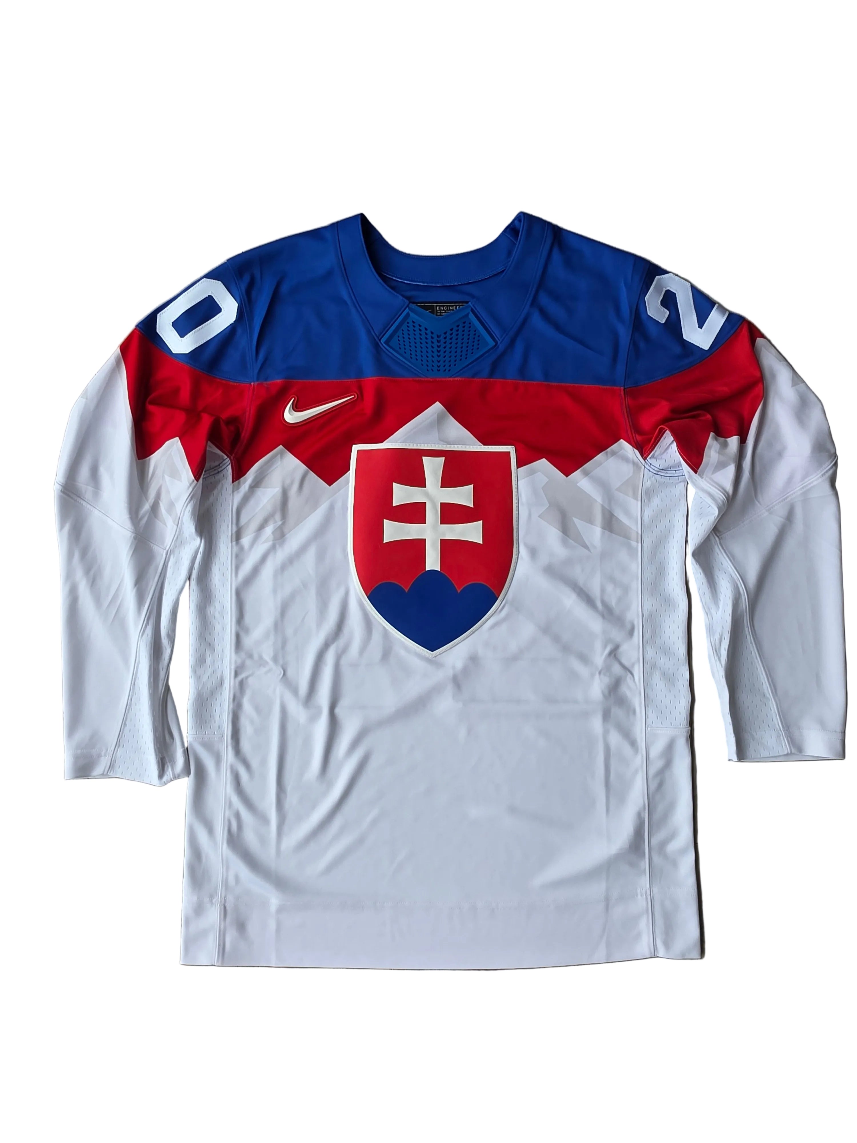 Juraj Slafkovský Slovaquie Hockey IIHF Nike pour homme Blanc 2026 Pro-Stitched Replica Maillot