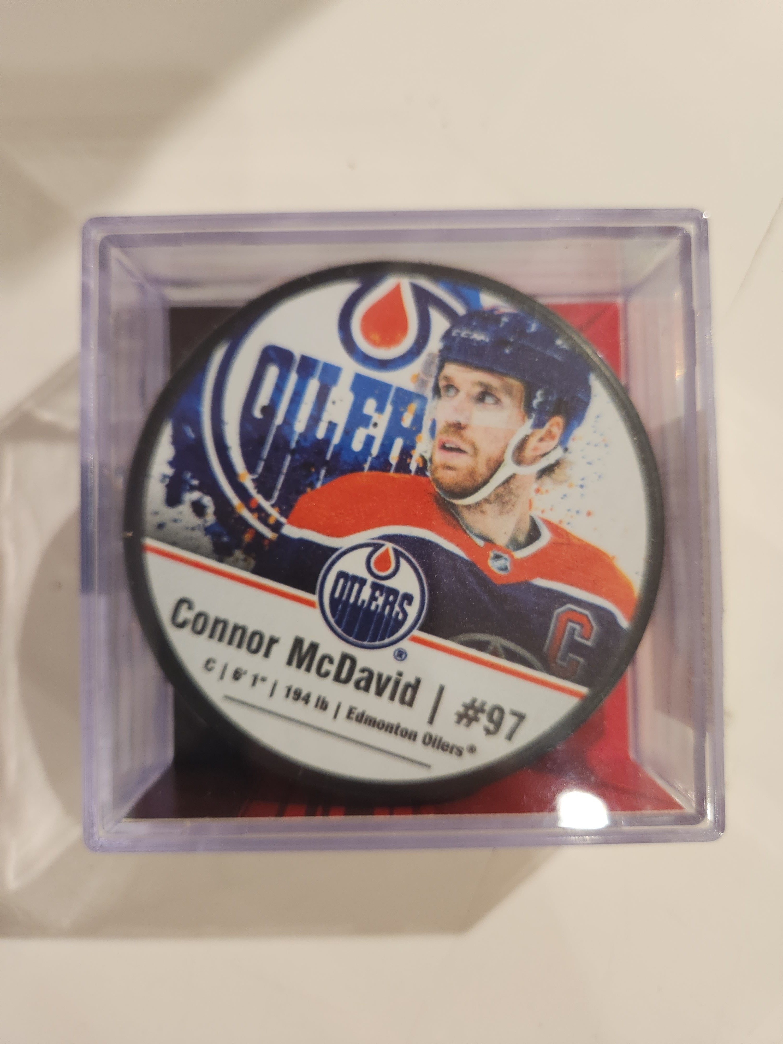 Connor Mcdavid Edmonton Oilers NHL Inglasco Cube Star Rondelle de hockey