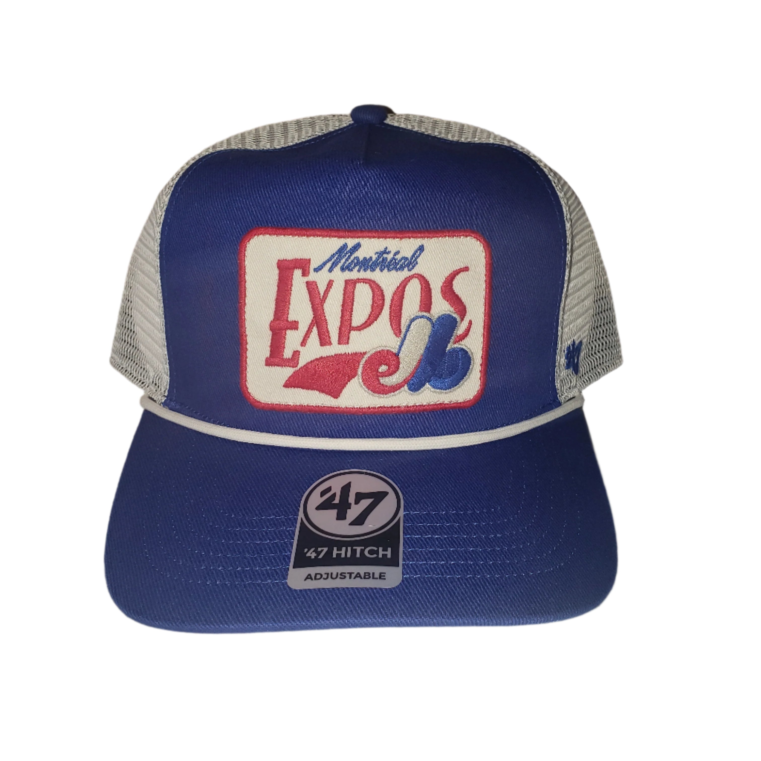 Montreal Expos MLB 47 Brand Men's Navy Emmett Rope Trucker Hitch Adjustable Hat