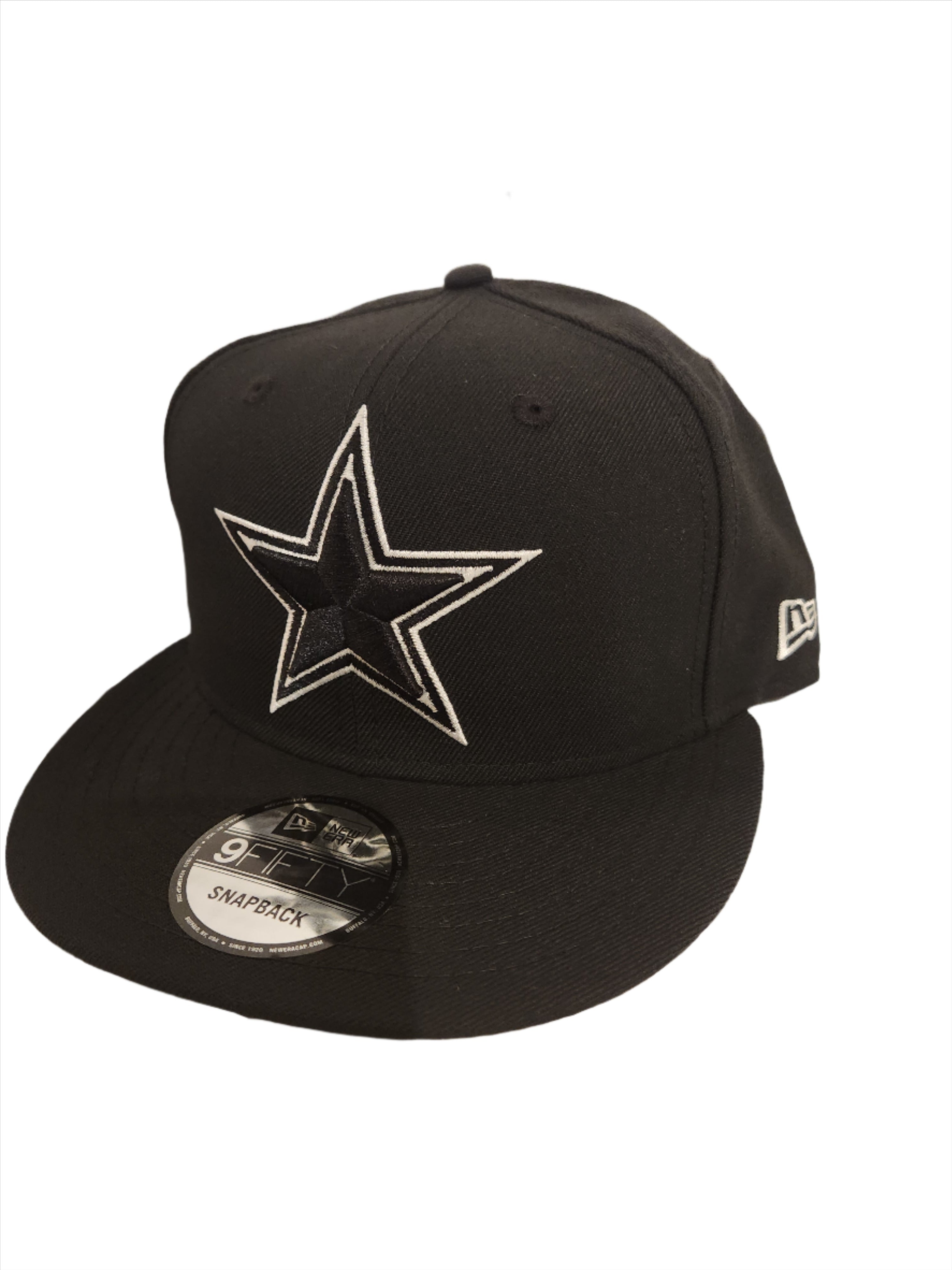 Casquette à visière plate basique 9Fifty des Cowboys de Dallas NFL New Era pour homme, noire et blanche