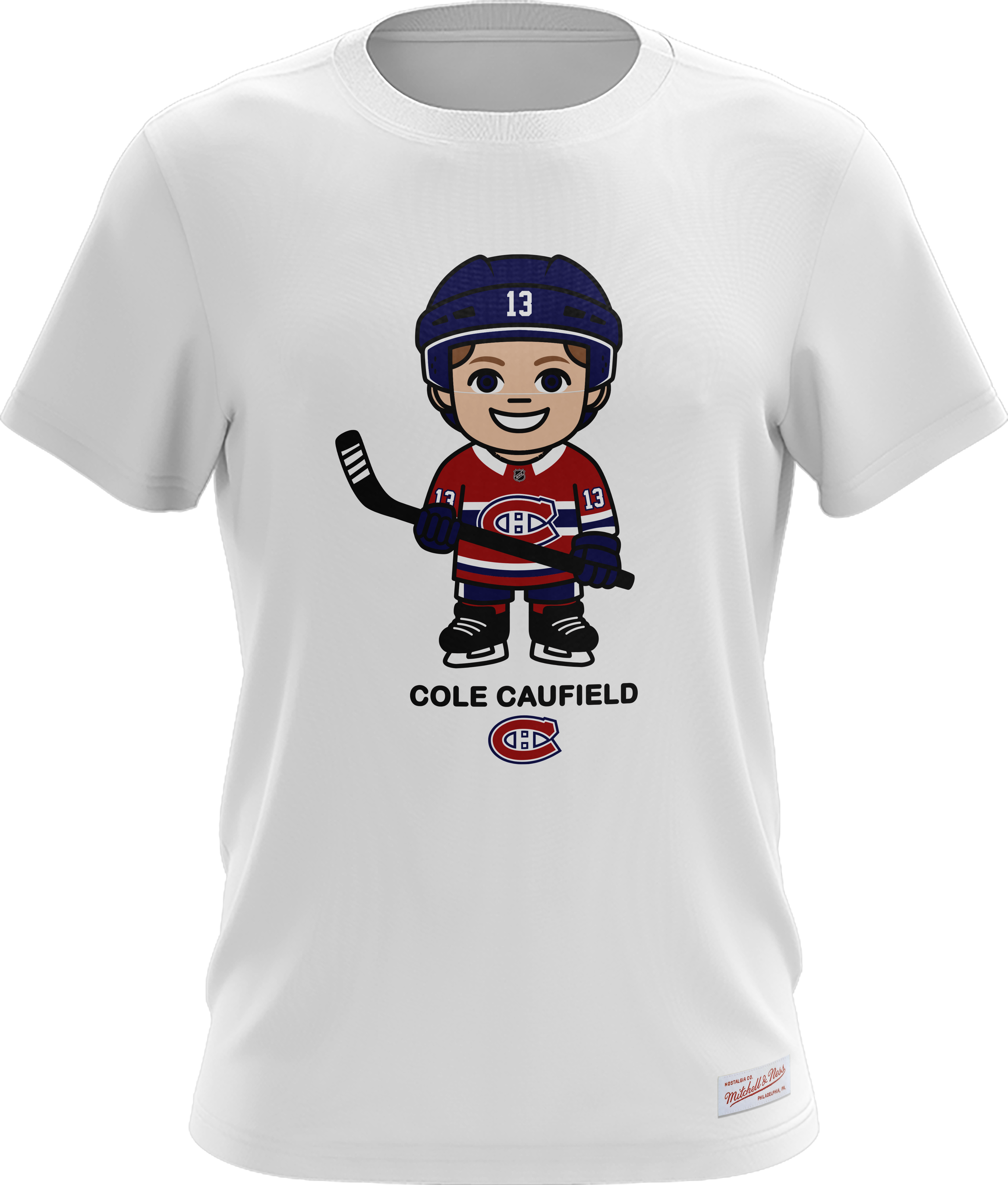 Cole Caufield Montreal Canadiens NHL Mitchell & Ness Men's White Milo T-Shirt