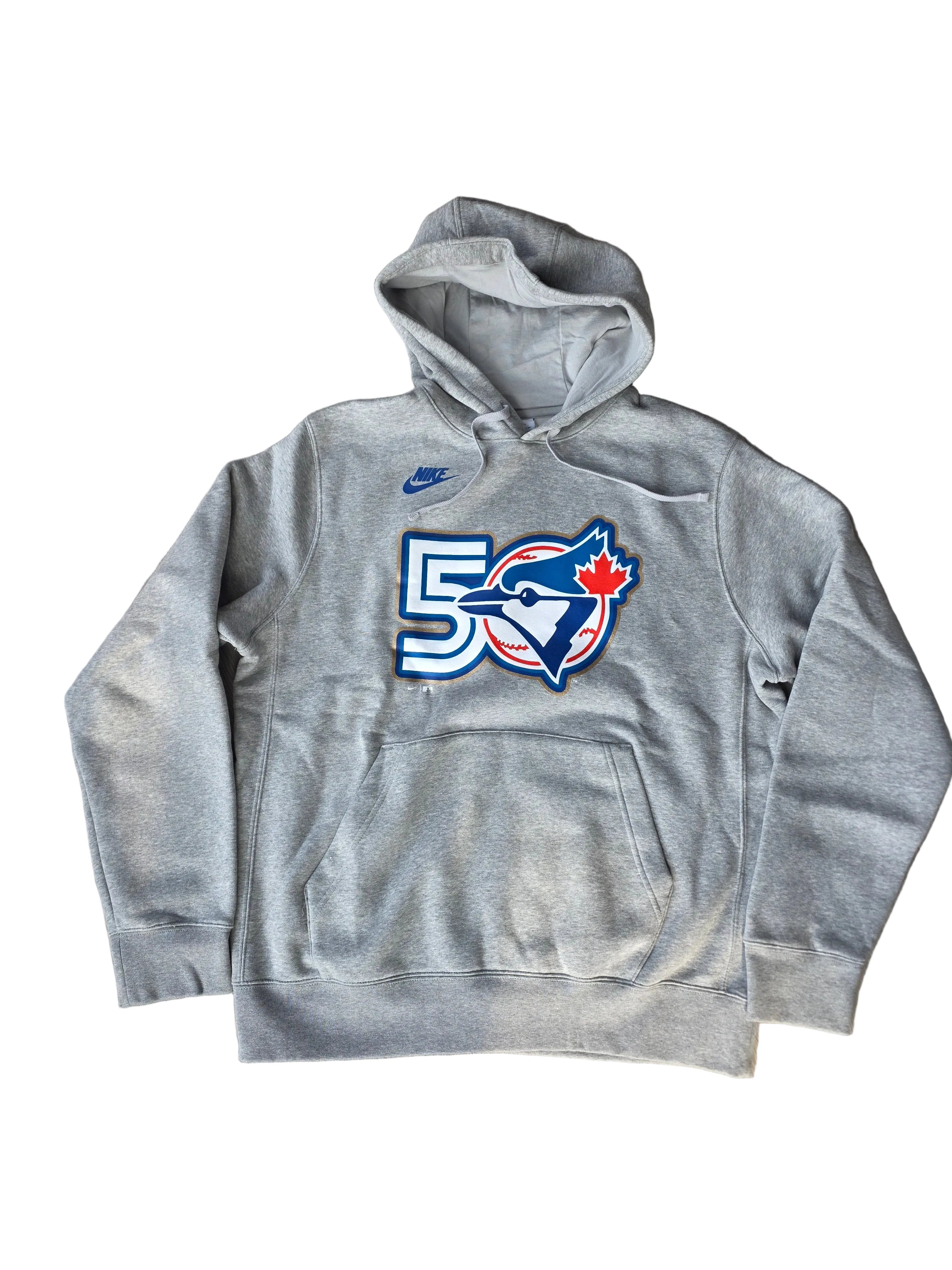 Toronto Blue Jays MLB Nike Men's Dark Grey Heather 50th Anniversary Ballpark Legend Pullover Hoodie