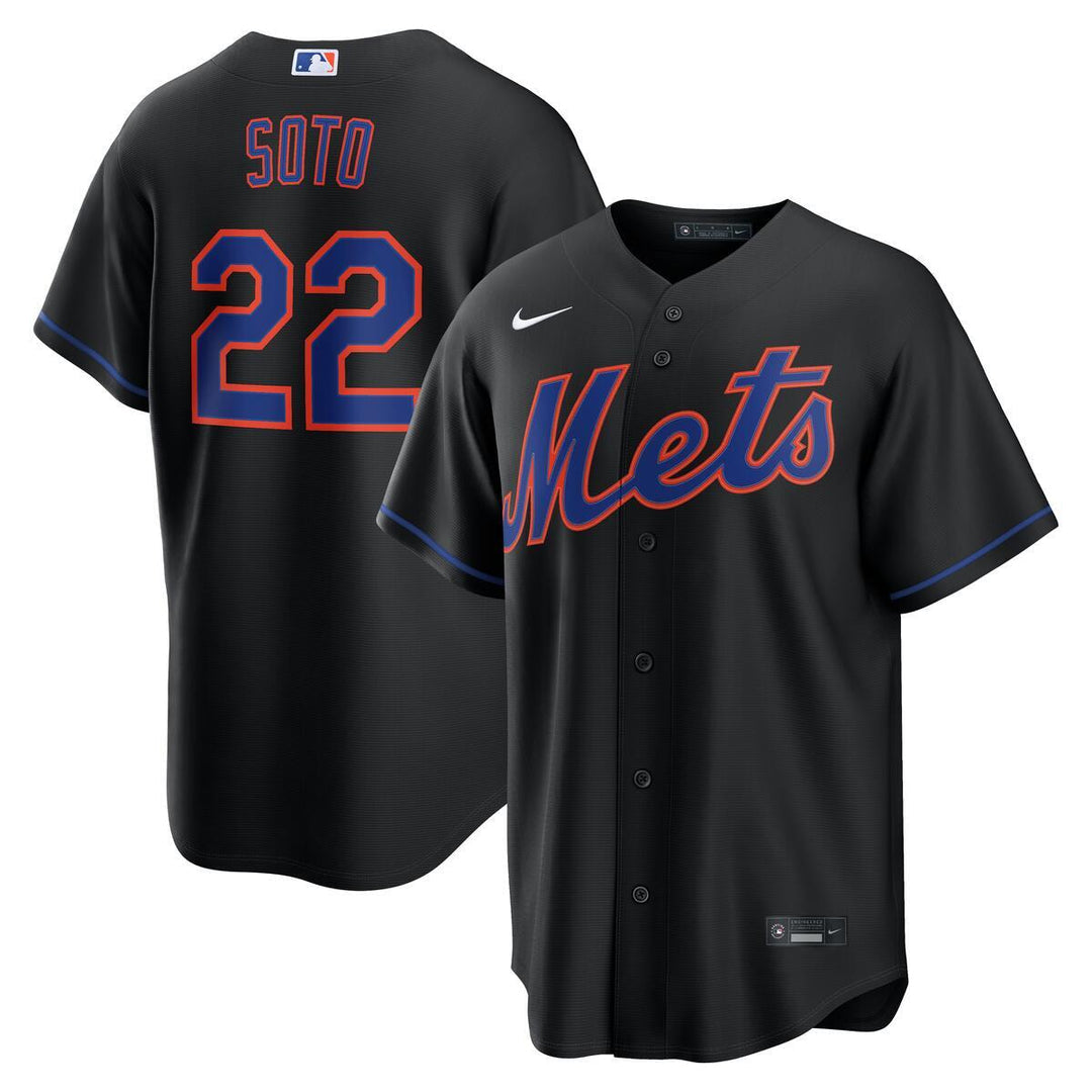 Juan Soto New York Mets MLB Nike Men's Black Away Player Replica Jersey