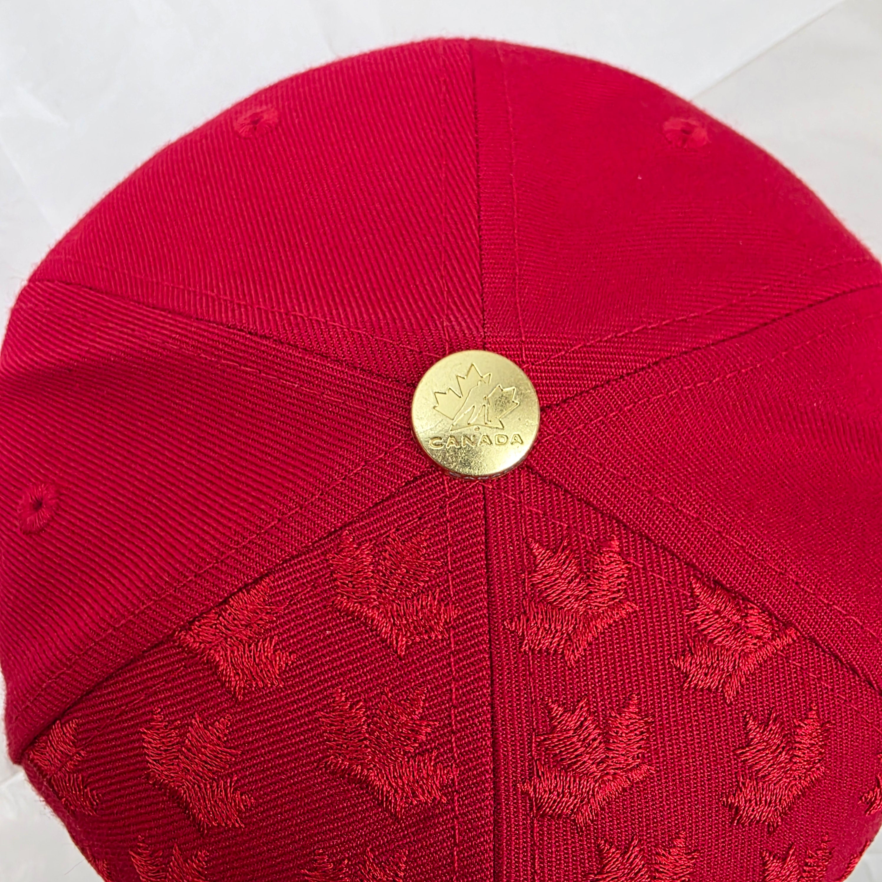 Hockey Canada IIHF Mitchell & Ness Men's Red/Black Leaves Front Pro Crown Snapback