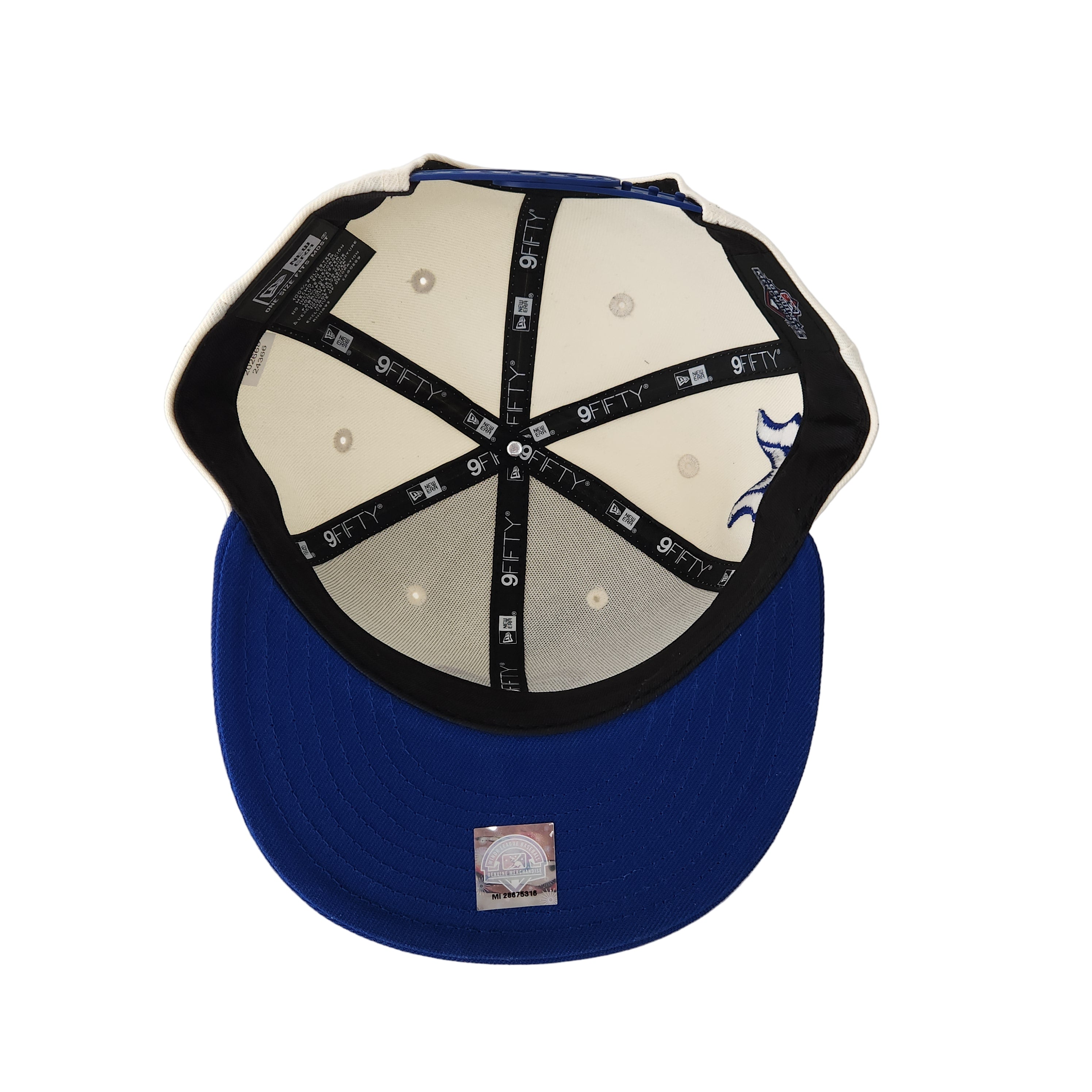 Montreal Royals MiLB New Era Casquette 9Fifty Basic à rabat pour homme, bleu clair/beige