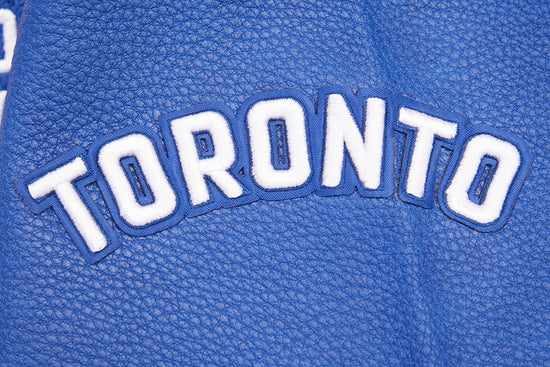 Veste universitaire en laine côtelée Modern Originals pour homme, couleur coquille d'œuf/bleu royal, modèle Pro Standard de la LNH des Maple Leafs de Toronto