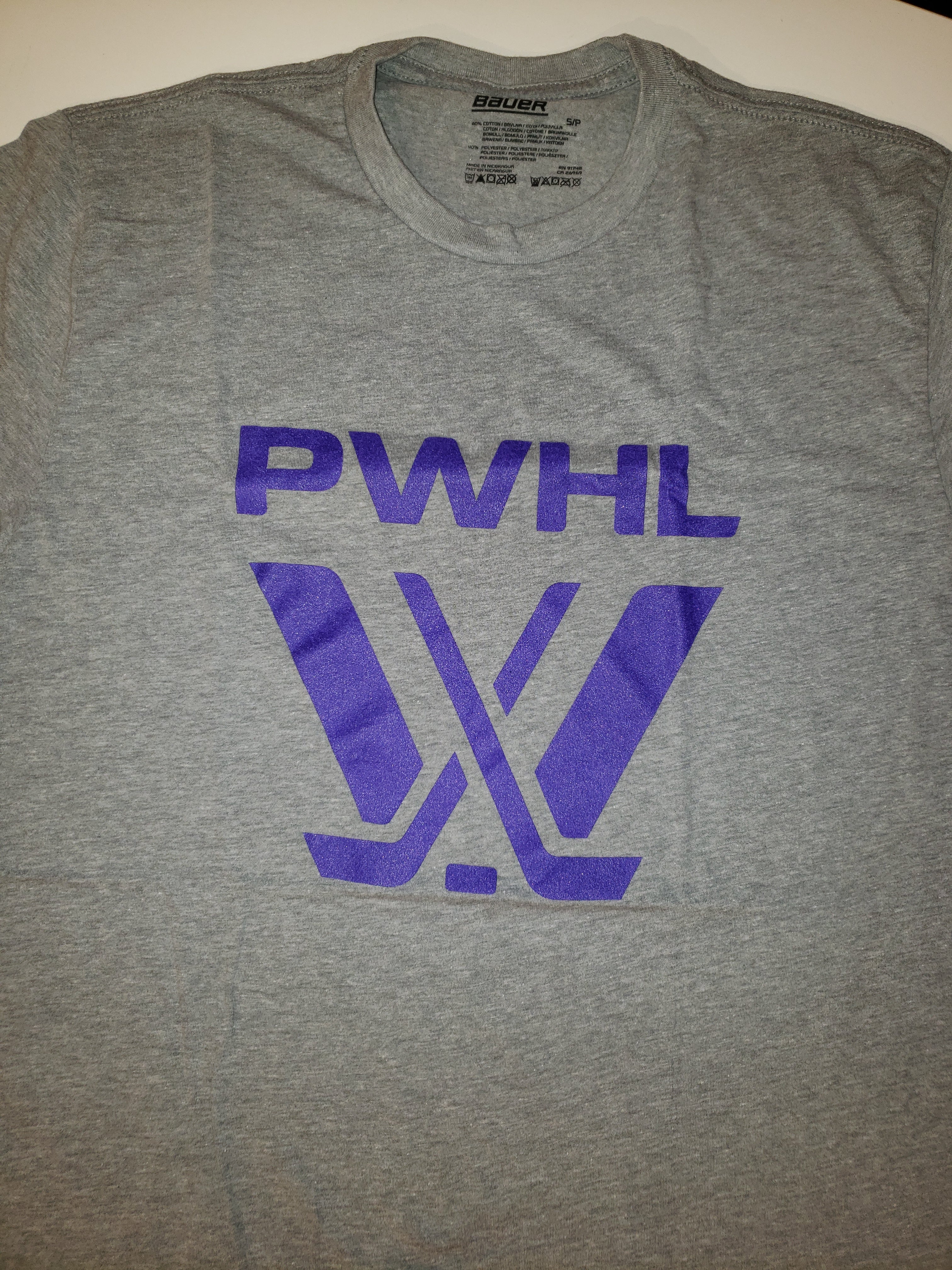 PWHL Bauer Unisex Grey Graphic Logo T-Shirt